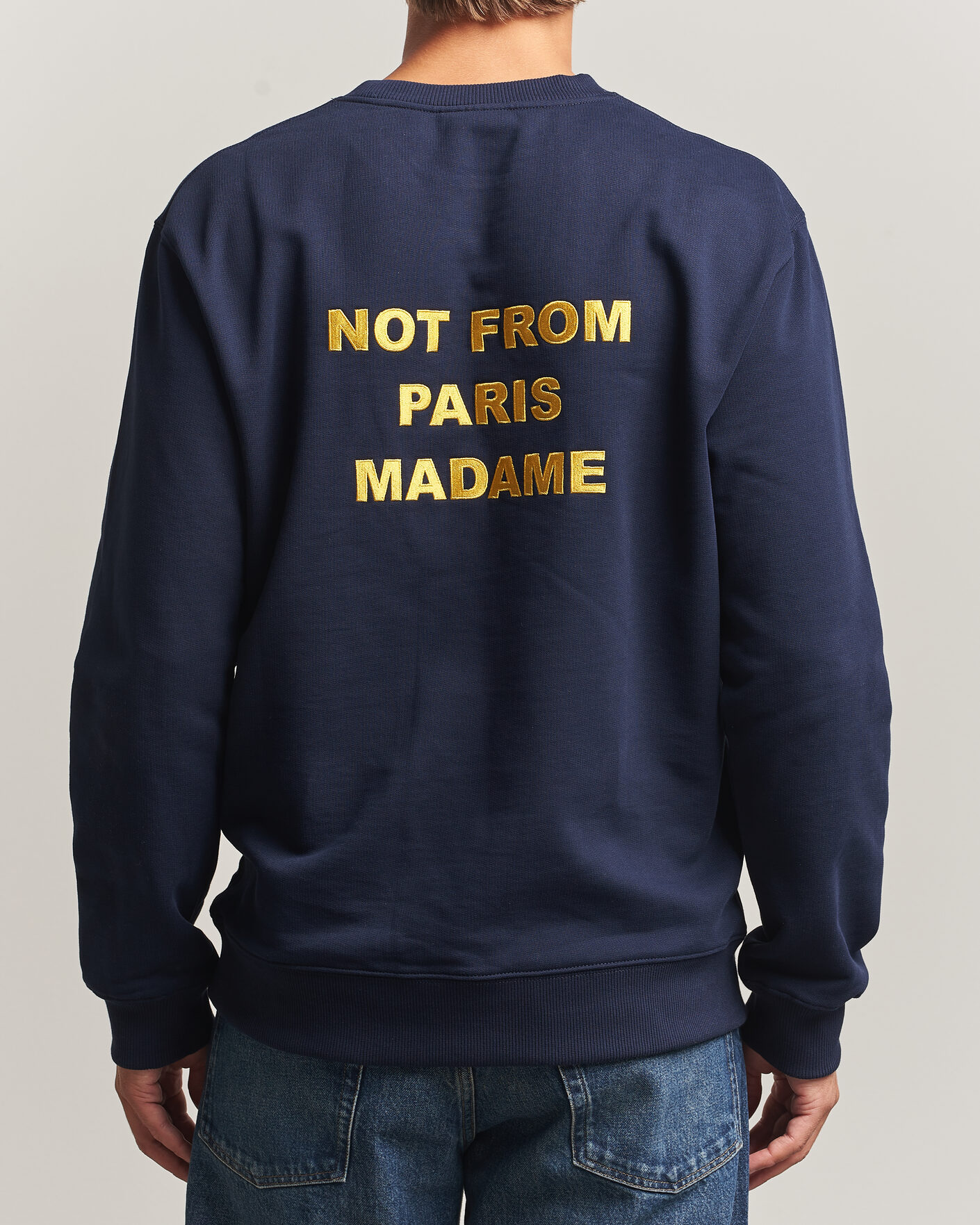 Herr | Tröjor | Drôle de Monsieur | Bold Slogan Sweatshirt Navy