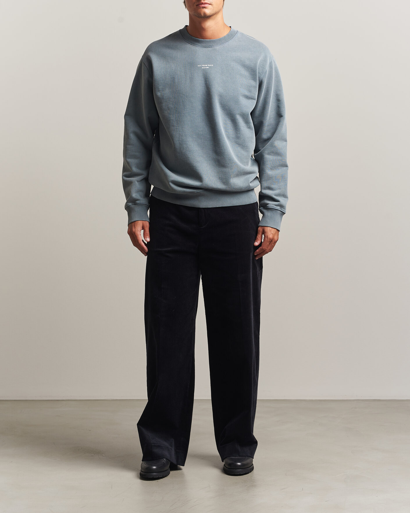 Herr | Tröjor | Drôle de Monsieur | Classic Slogan Sweatshirt Dark Grey
