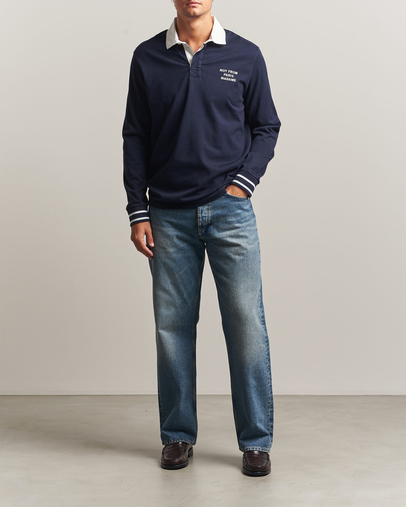 Herr | Tröjor | Drôle de Monsieur | Slogan Rugger Navy