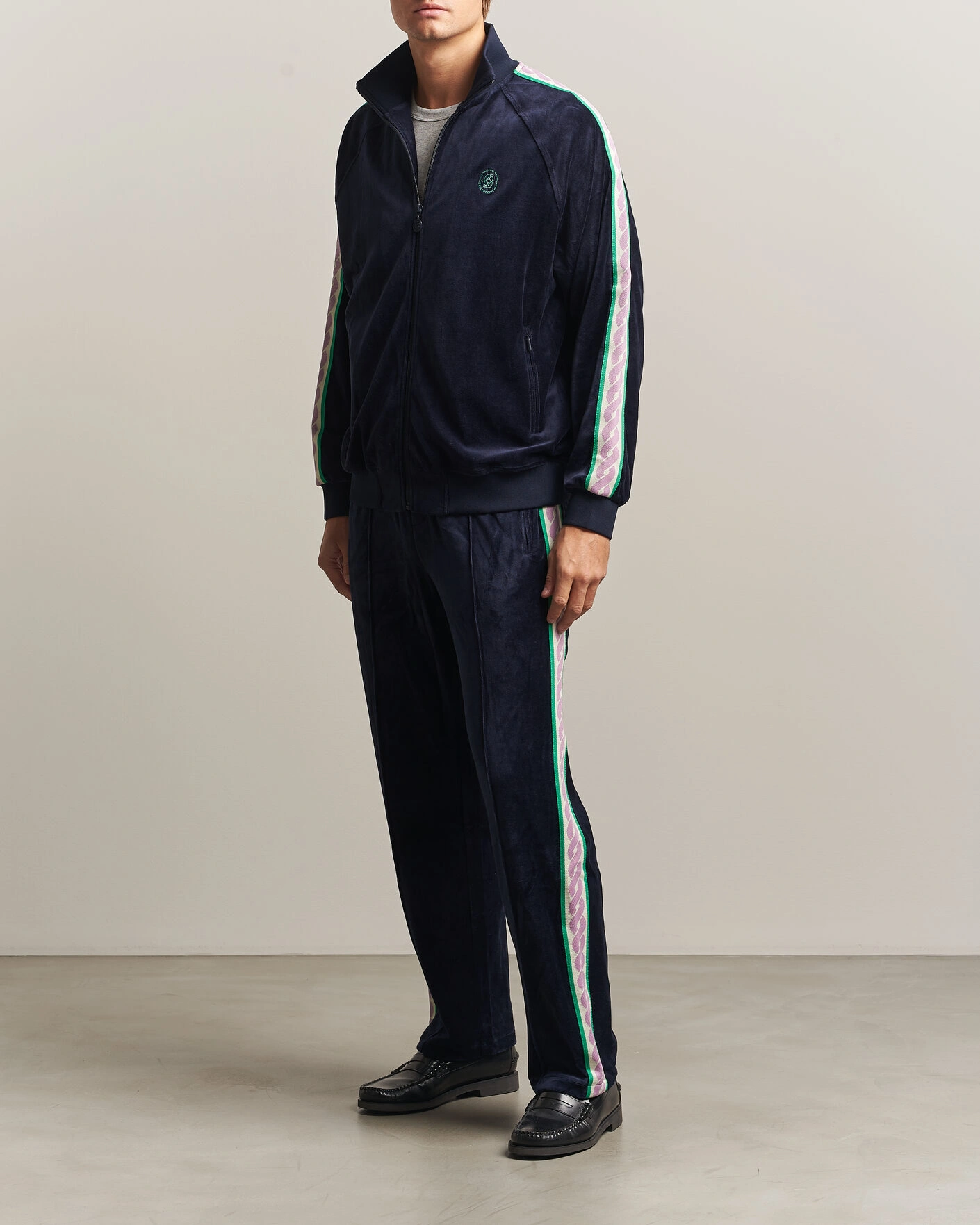 Herr | Byxor | Drôle de Monsieur | Survêtement Velours Track Pants Navy