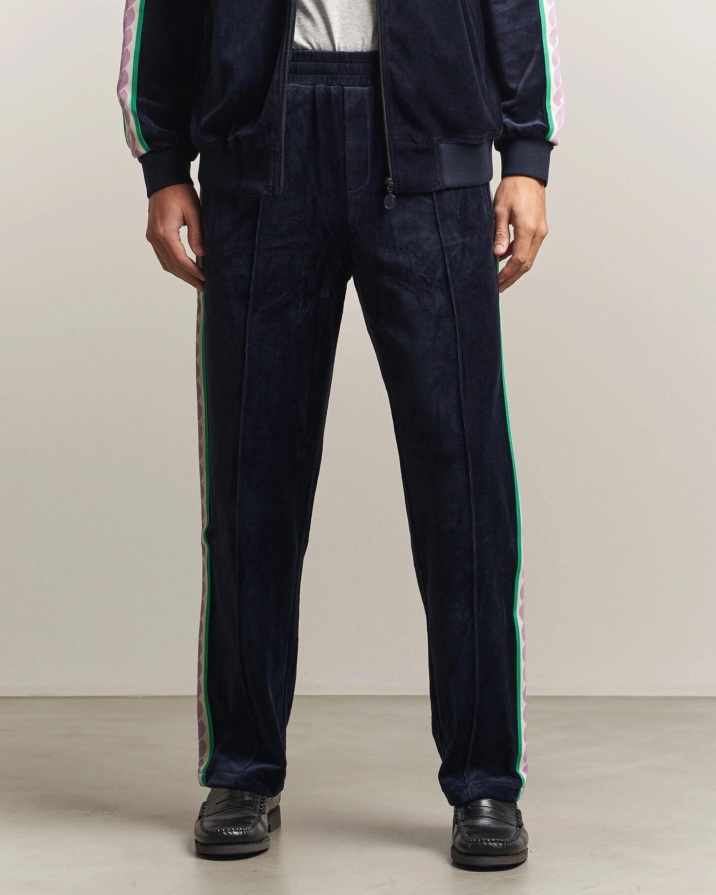 Herr | Byxor | Drôle de Monsieur | Survêtement Velours Track Pants Navy