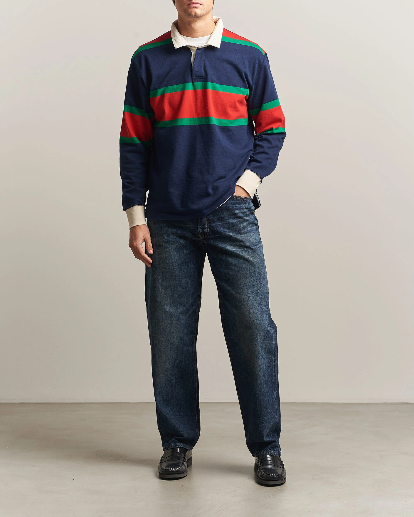 Herr | Byxor | EDWIN | Loose Straight Rainbow Selvage Jeans Dark Used