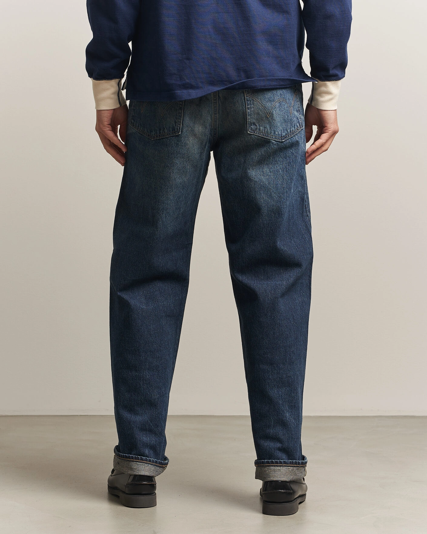 Herr | Byxor | EDWIN | Loose Straight Rainbow Selvage Jeans Dark Used