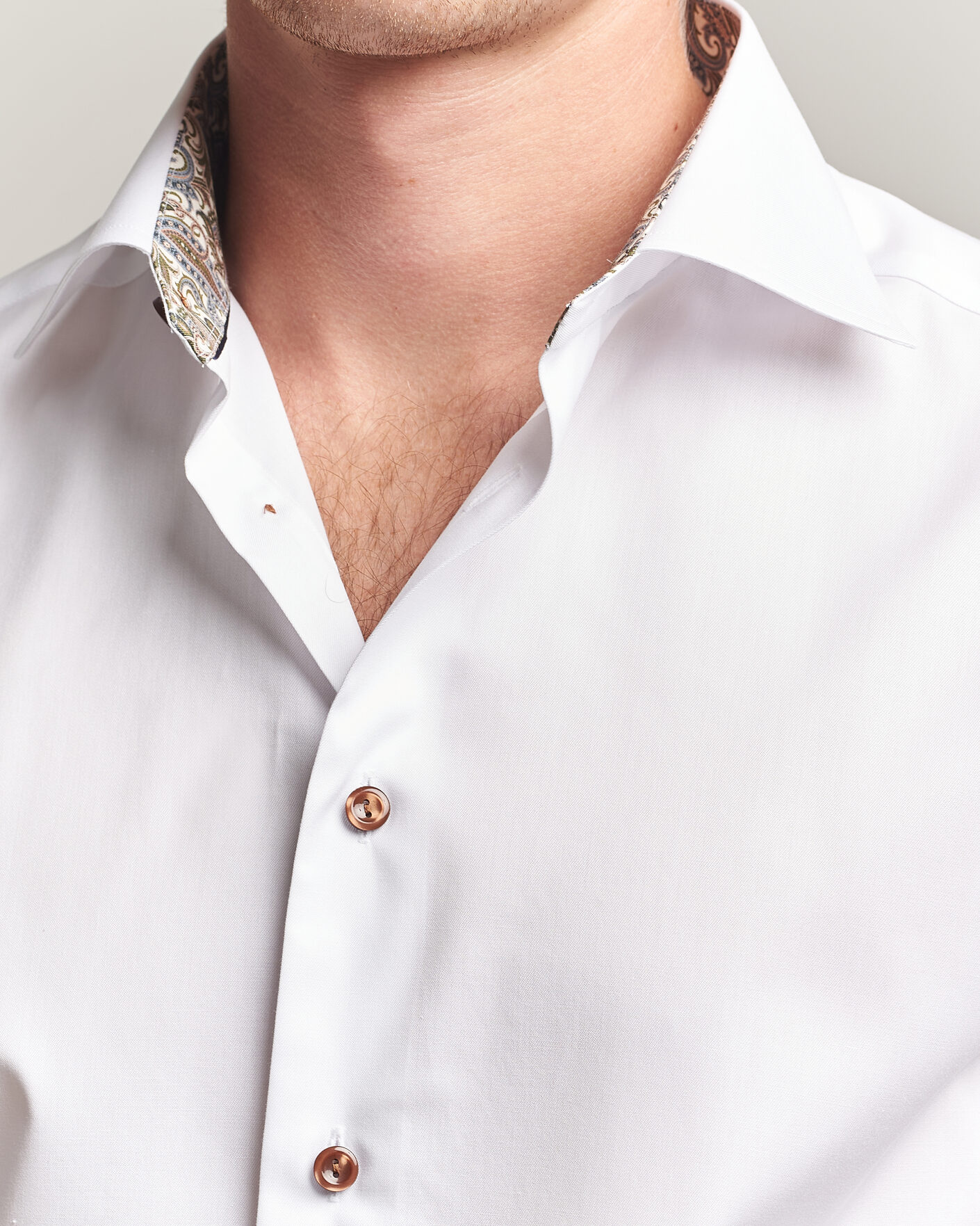 Herr | Skjortor | Eton | Slim Fit Signature Twill Contrast Shirt White
