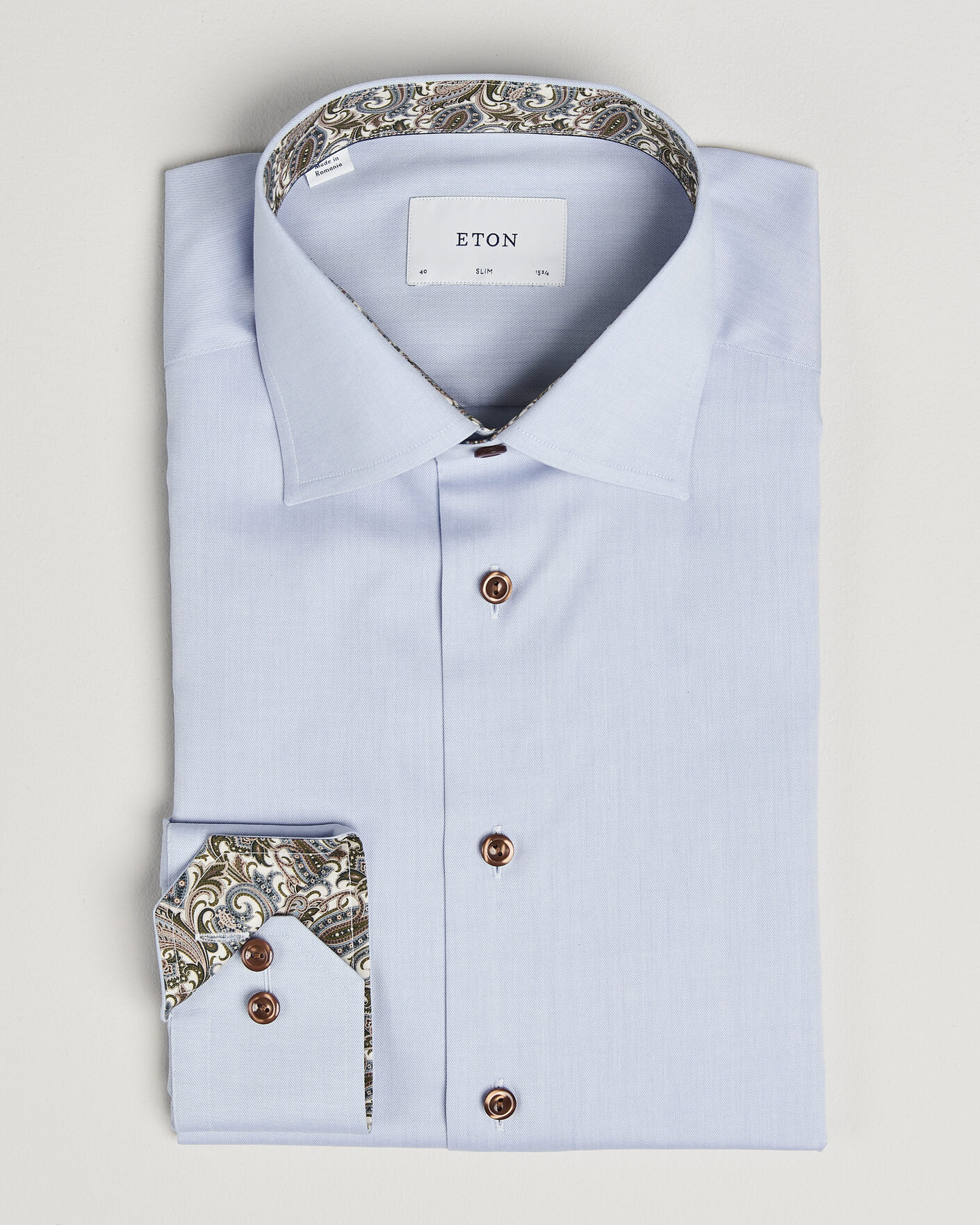 Herr | Skjortor | Eton | Slim Fit Signature Twill Contrast Shirt Light Blue