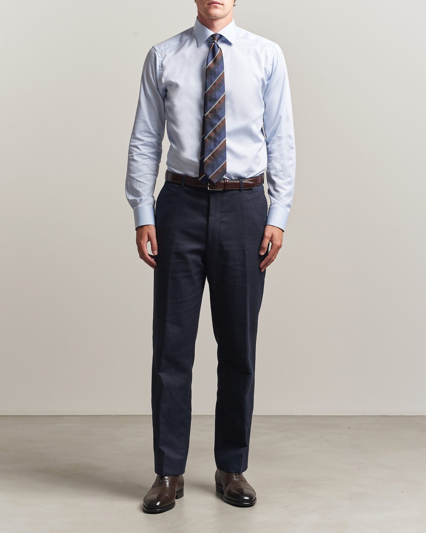Herr | Skjortor | Eton | Slim Fit Signature Twill Contrast Shirt Light Blue