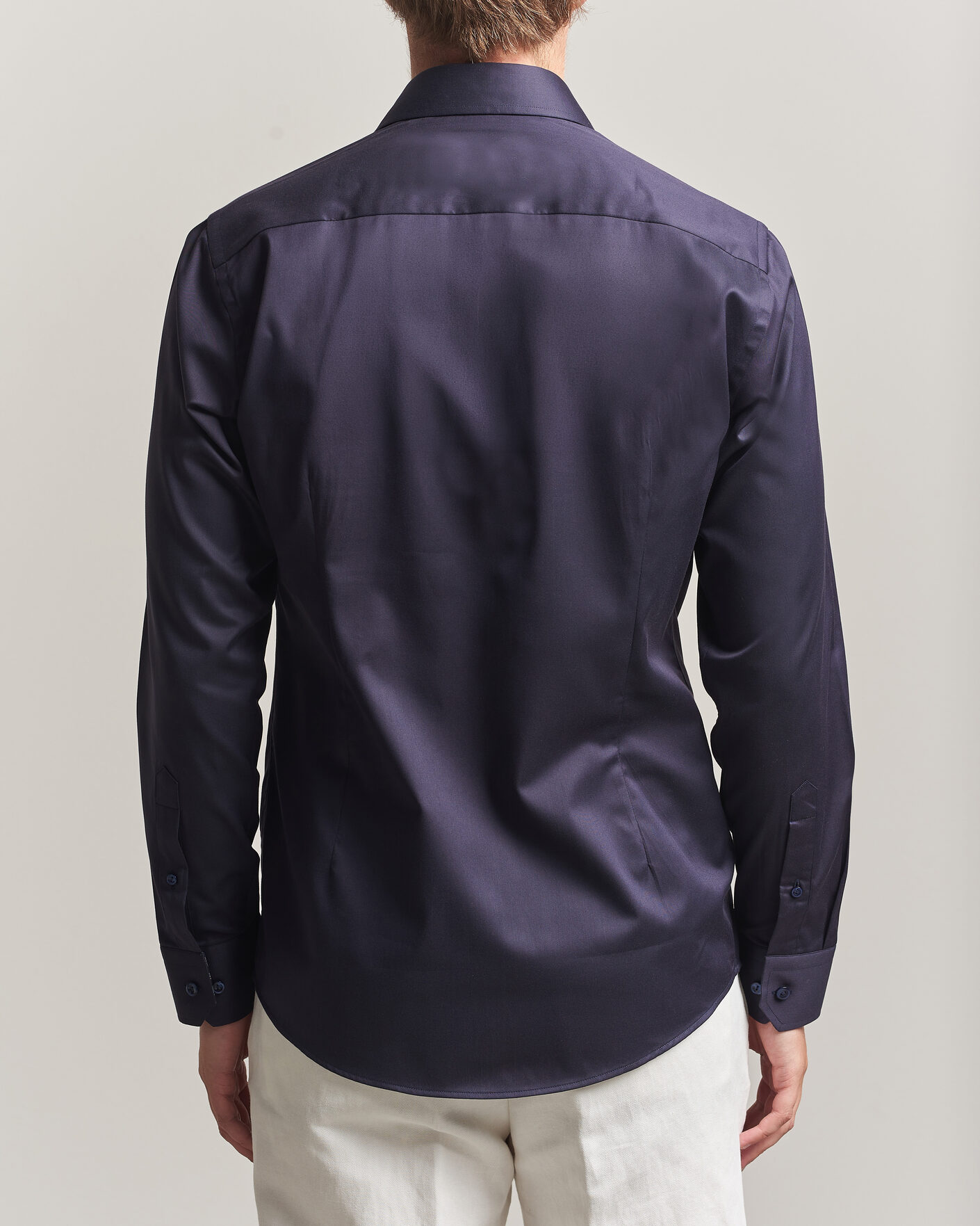 Herr | Skjortor | Eton | Slim Fit Signature Twill Contrast Shirt Navy Blue