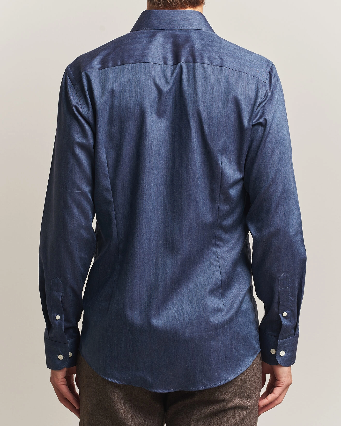 Herr | Skjortor | Eton | Slim Fit Signature Flannel Shirt Dark Blue