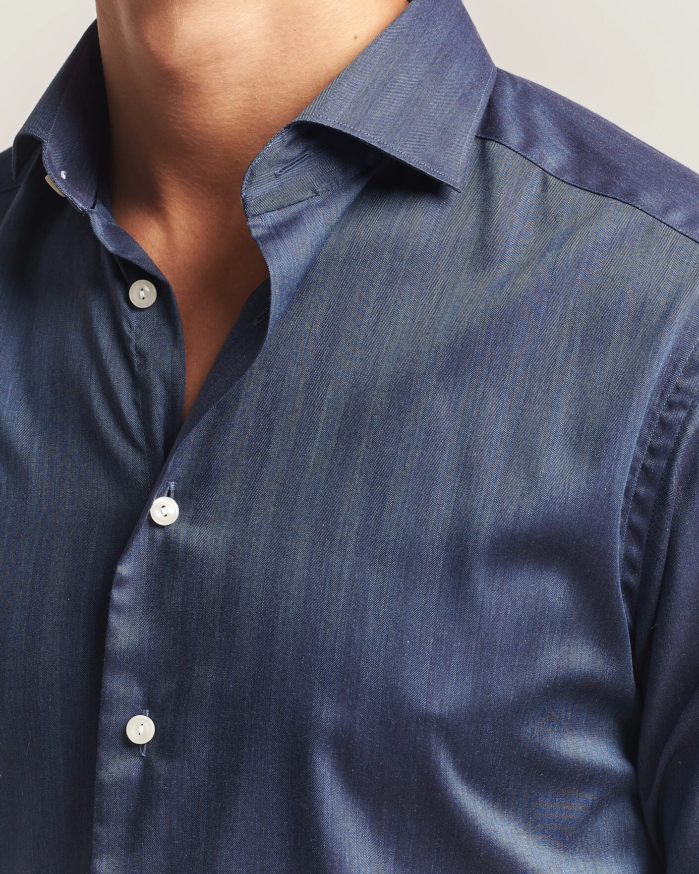 Herr | Skjortor | Eton | Slim Fit Signature Flannel Shirt Dark Blue