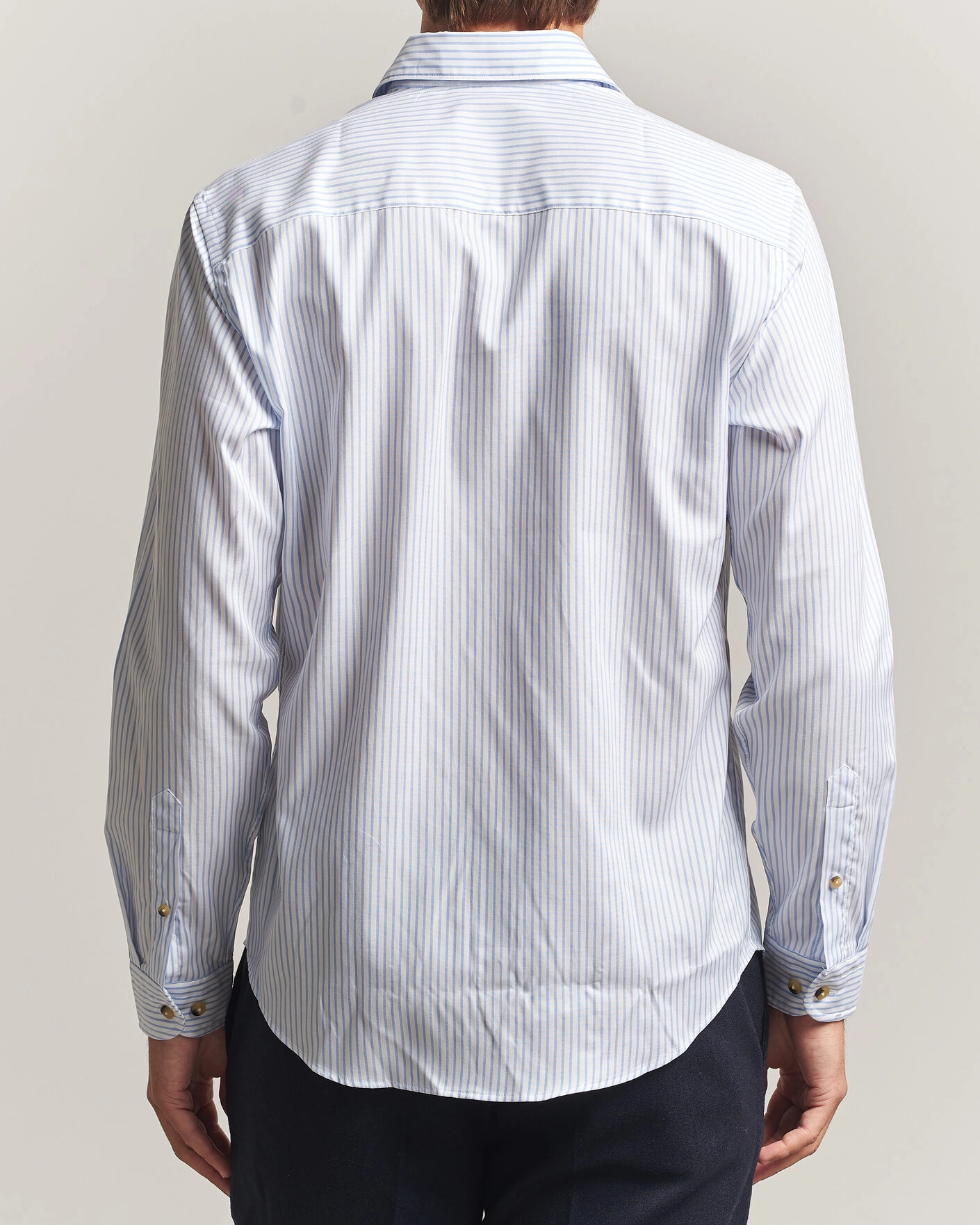 Herr | Skjortor | Eton | Casual Fit Signature Oxford Striped Shirt Light Blue