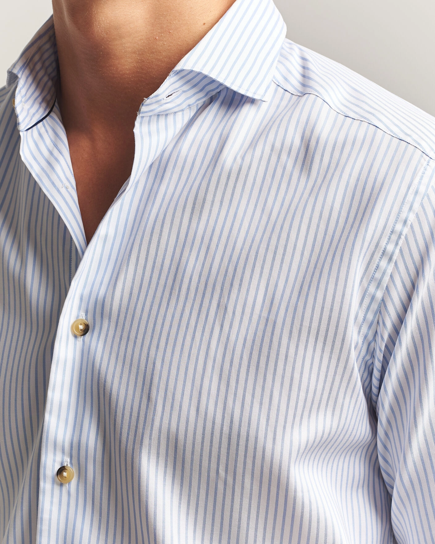 Herr | Skjortor | Eton | Casual Fit Signature Oxford Striped Shirt Light Blue