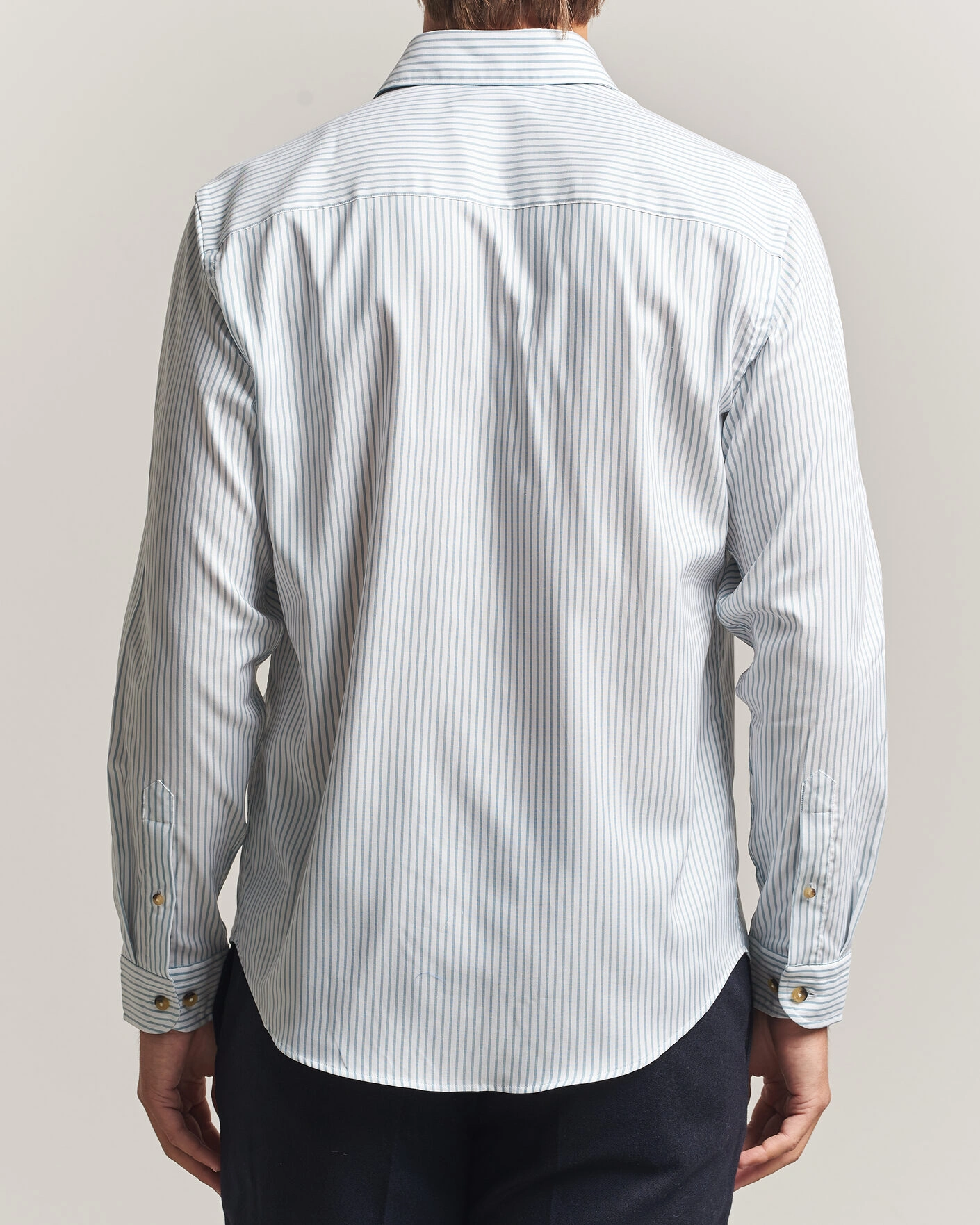 Herr | Skjortor | Eton | Casual Fit Signature Oxford Striped Shirt Mid Blue