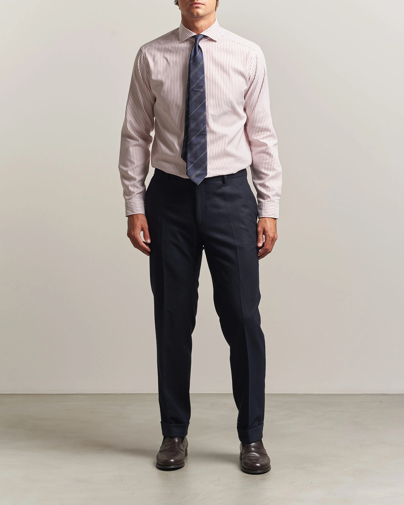 Herr | Skjortor | Eton | Casual Fit Signature Oxford Striped Shirt Orange