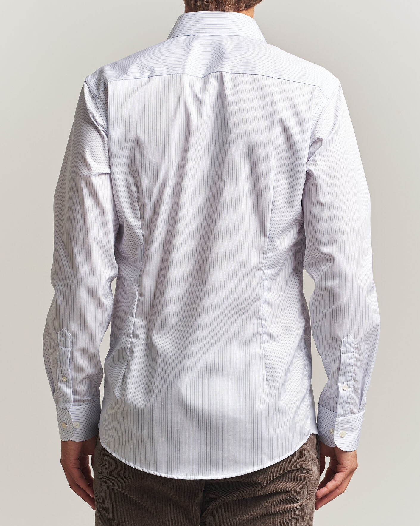 Herr | Skjortor | Eton | Slim Fit Fine Twill Striped Shirt Light Blue