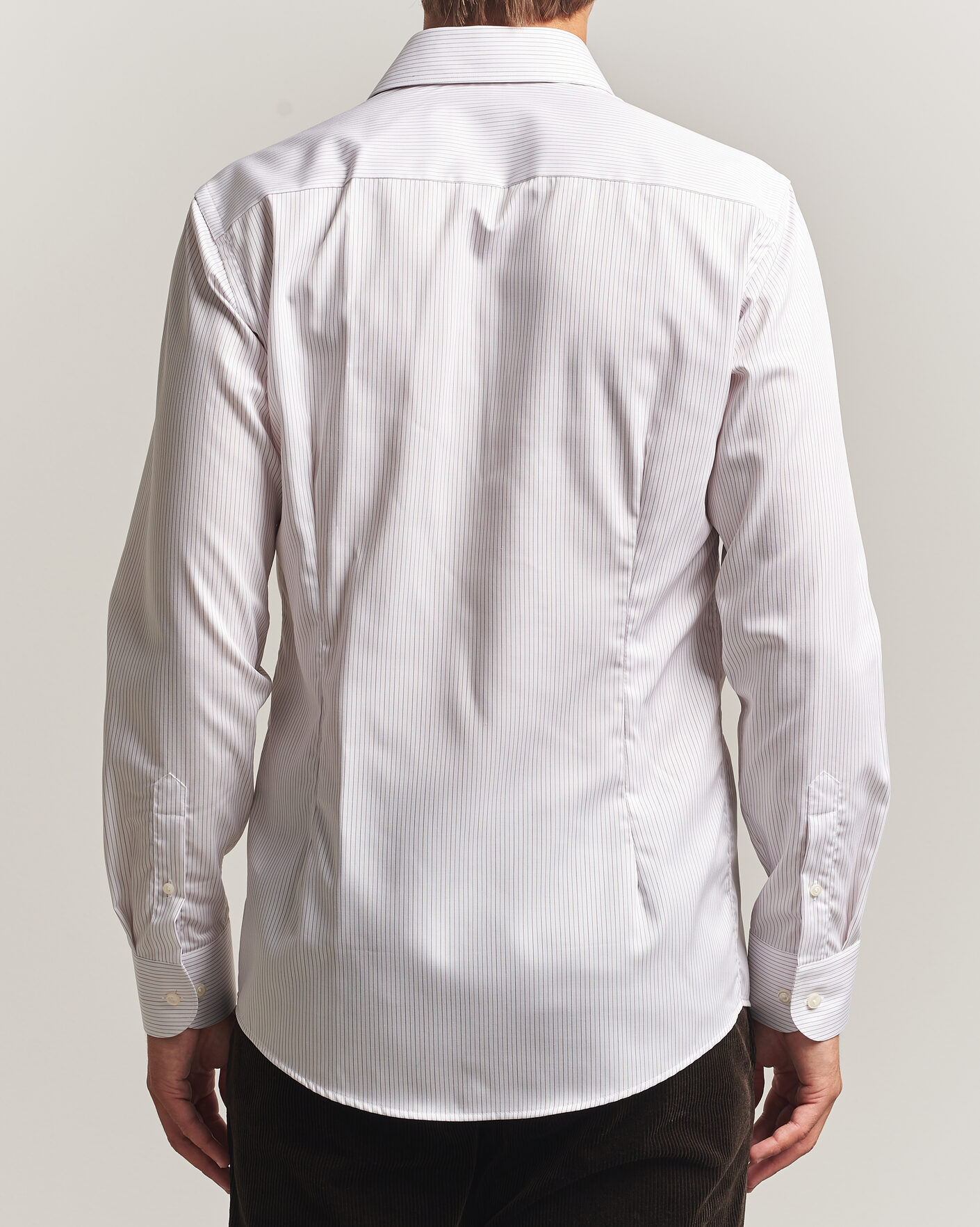 Herr | Skjortor | Eton | Slim Fit Fine Twill Striped Shirt Orange
