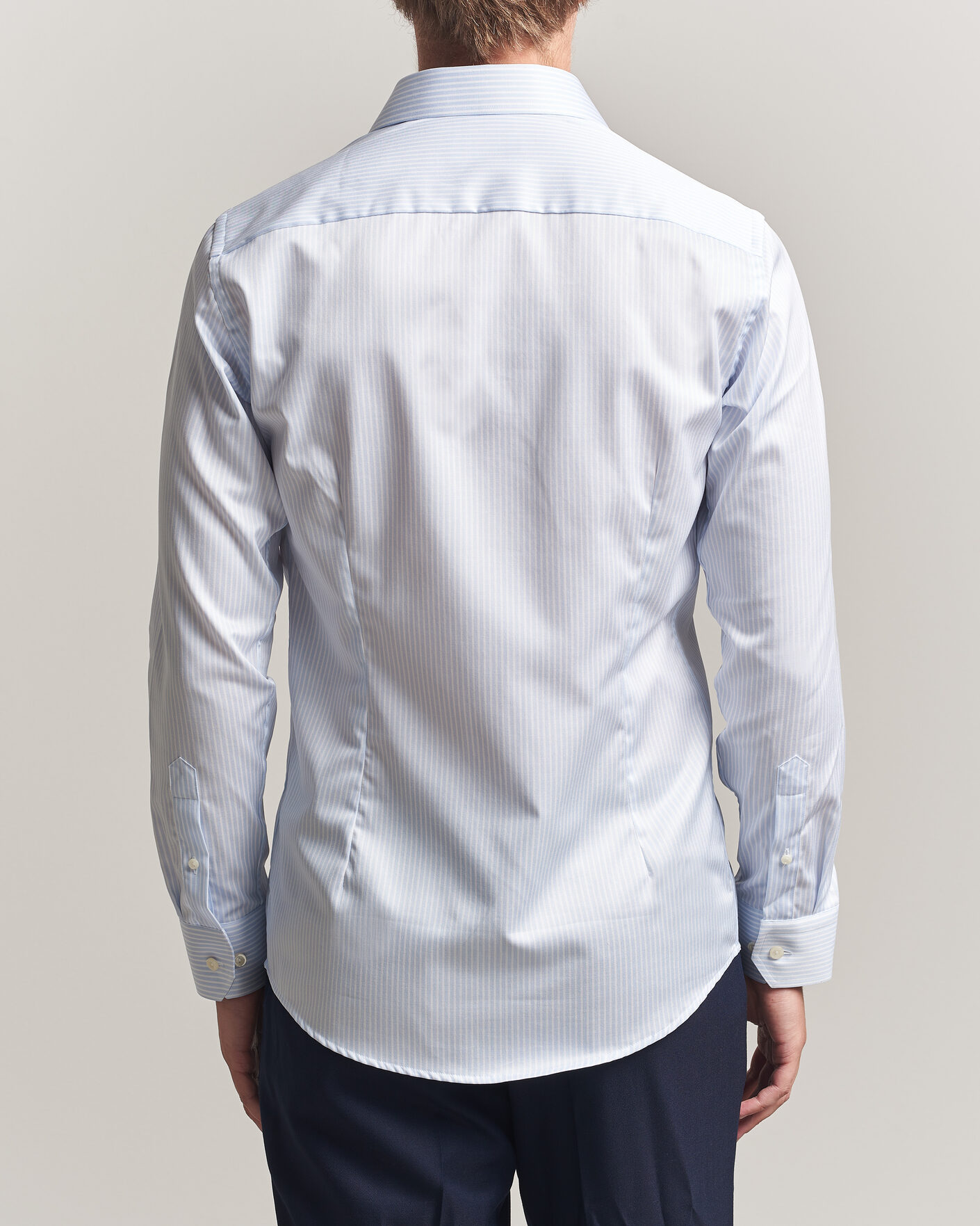 Herr | Skjortor | Eton | Slim Fit Signature Twill Striped Shirt Light Blue