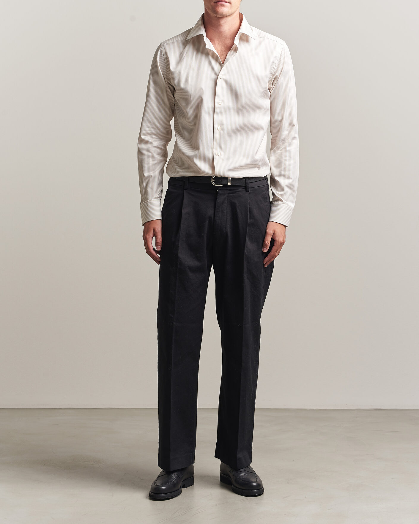 Herr | Skjortor | Eton | Slim Fit Signature Twill Striped Shirt Beige