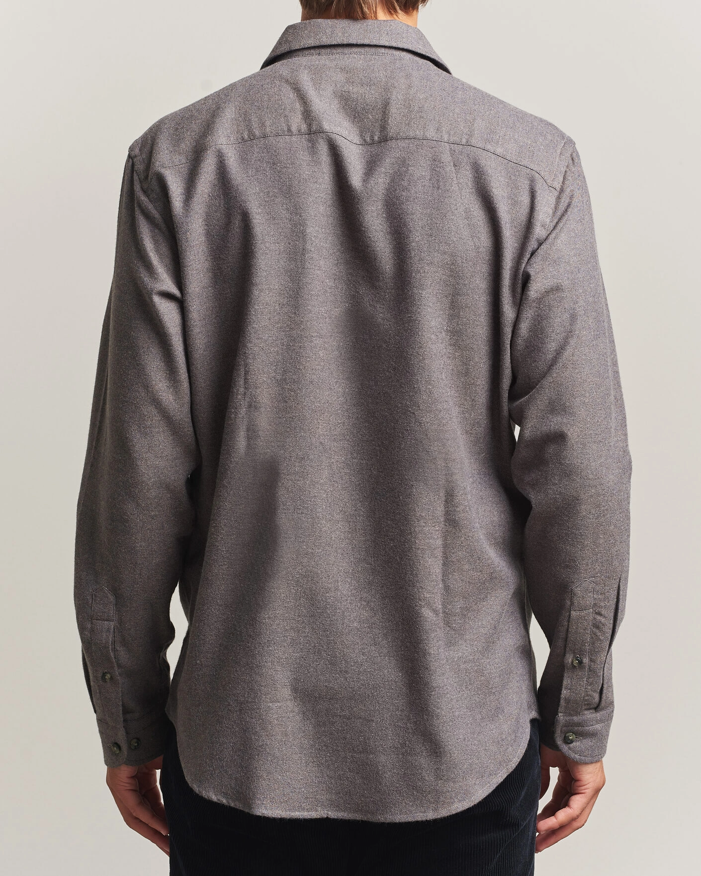 Herr | Skjortor | Eton | Casual Fit One Piece Collar Flannel Shirt Dark Brown