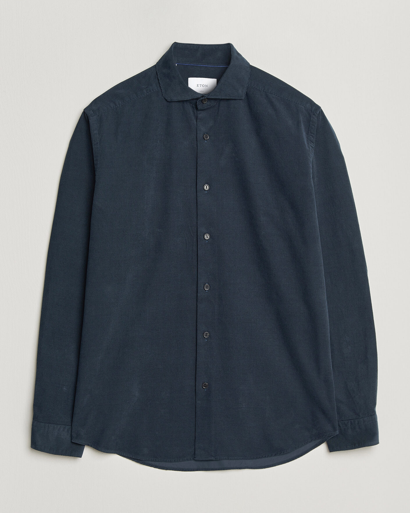 Herr | Skjortor | Eton | Casual Fit Corduroy Shirt Navy Blue