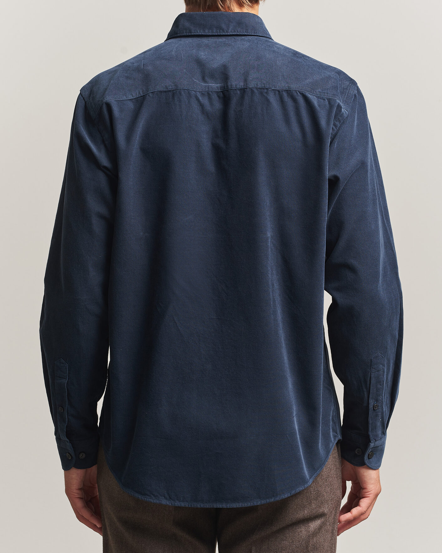Herr | Skjortor | Eton | Casual Fit Corduroy Shirt Navy Blue