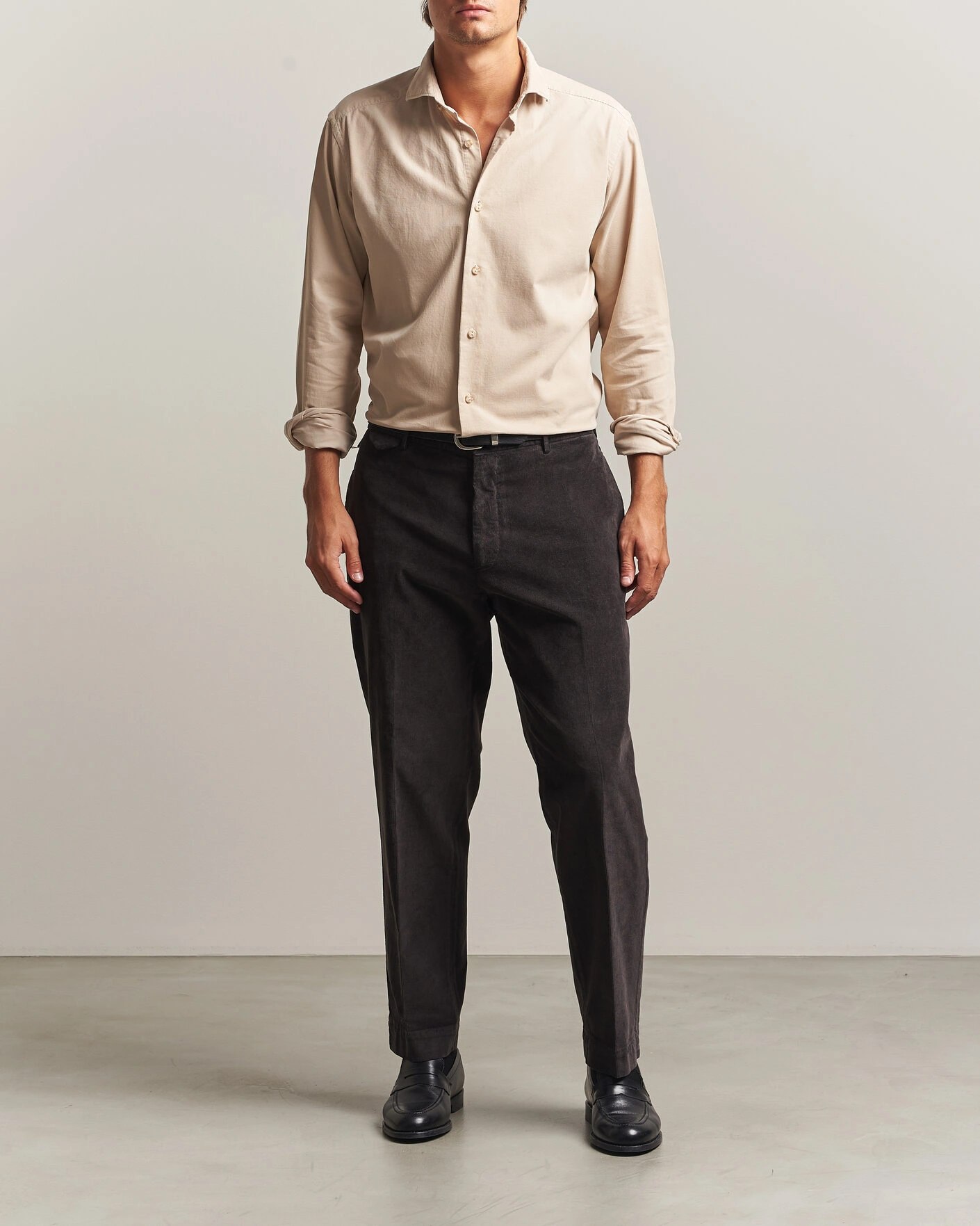 Herr | Skjortor | Eton | Casual Fit Corduroy Shirt Beige