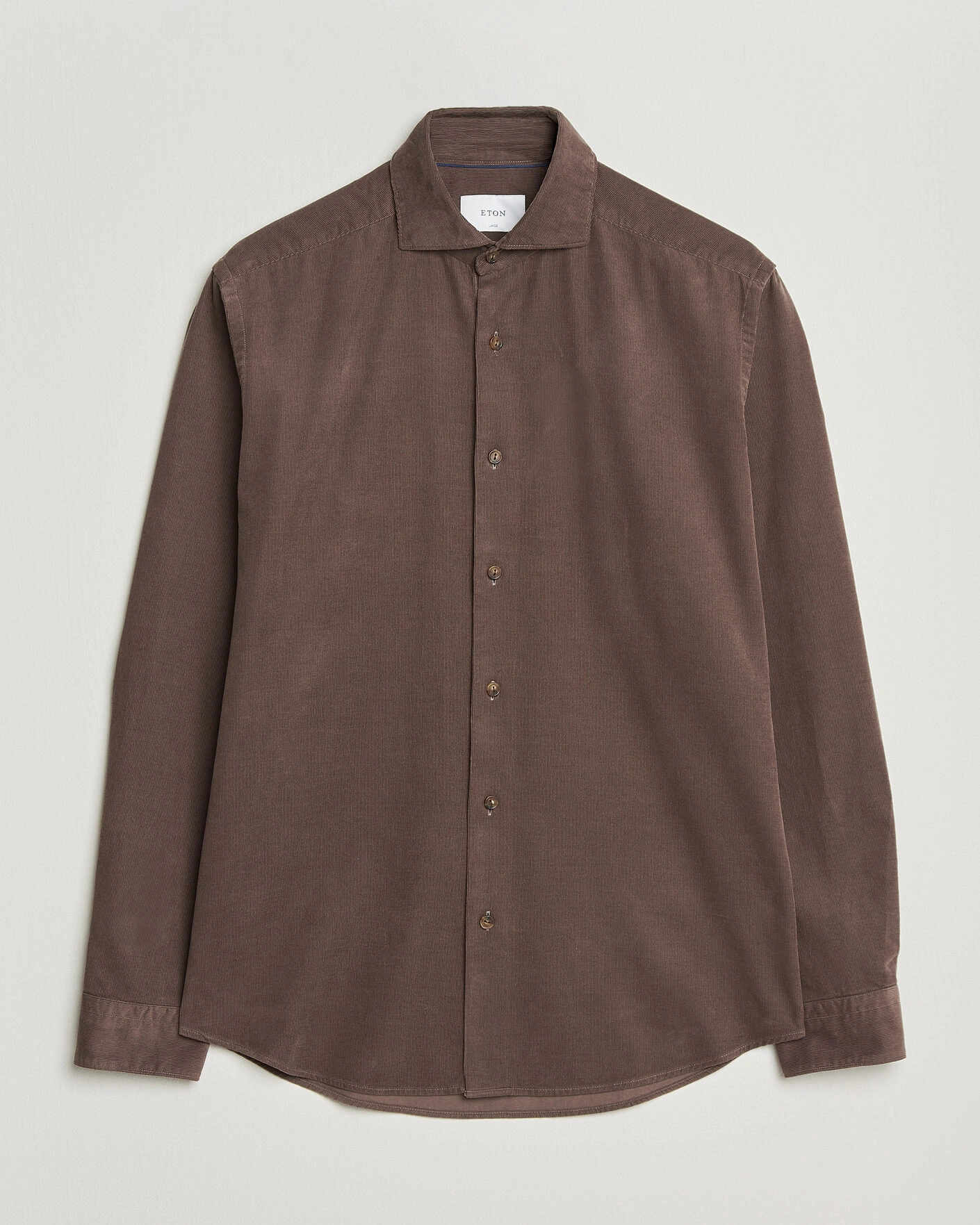 Herr | Skjortor | Eton | Casual Fit Corduroy Shirt Dark Brown