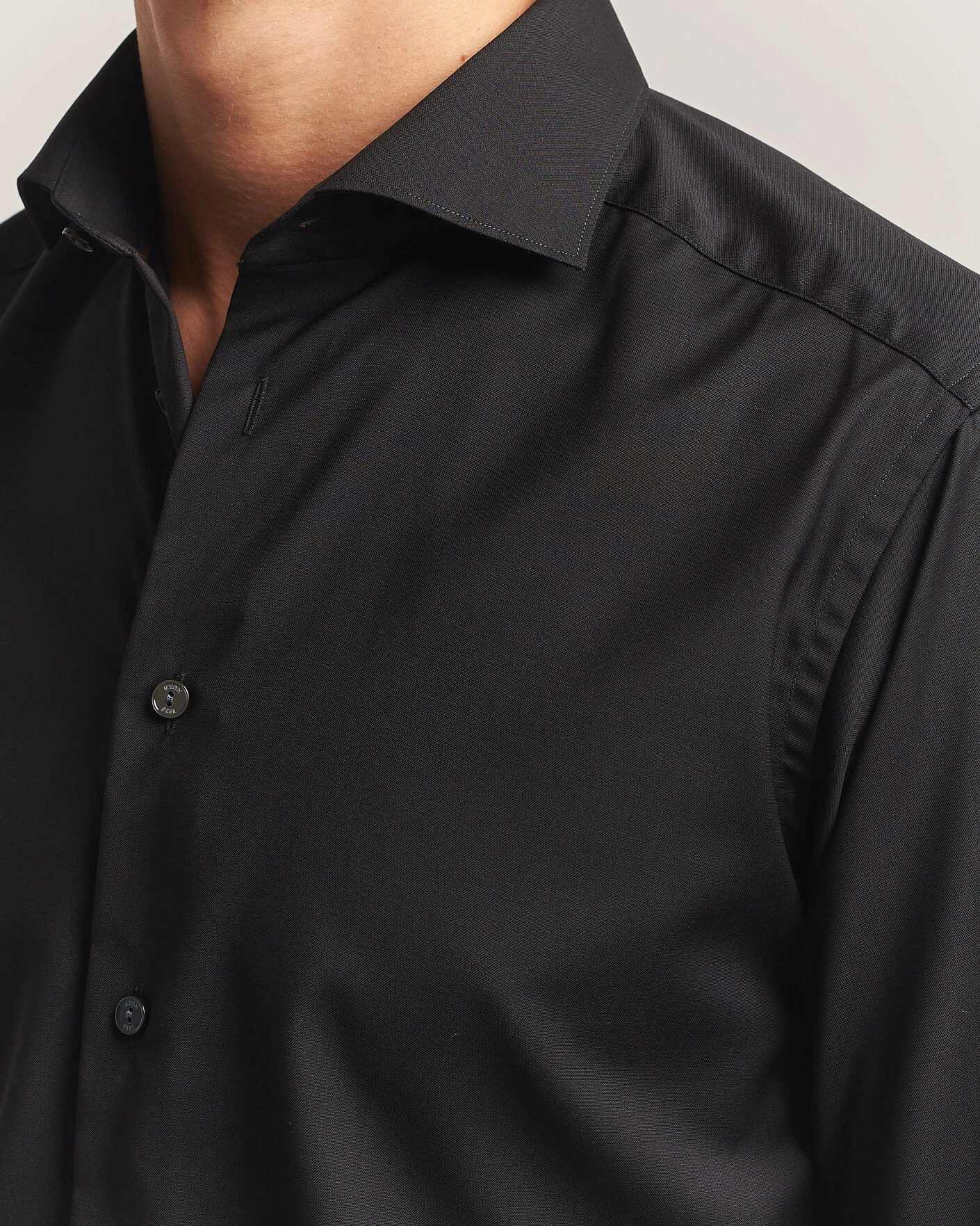Herr | Skjortor | Eton | Slim Fit Merino Shirt Black