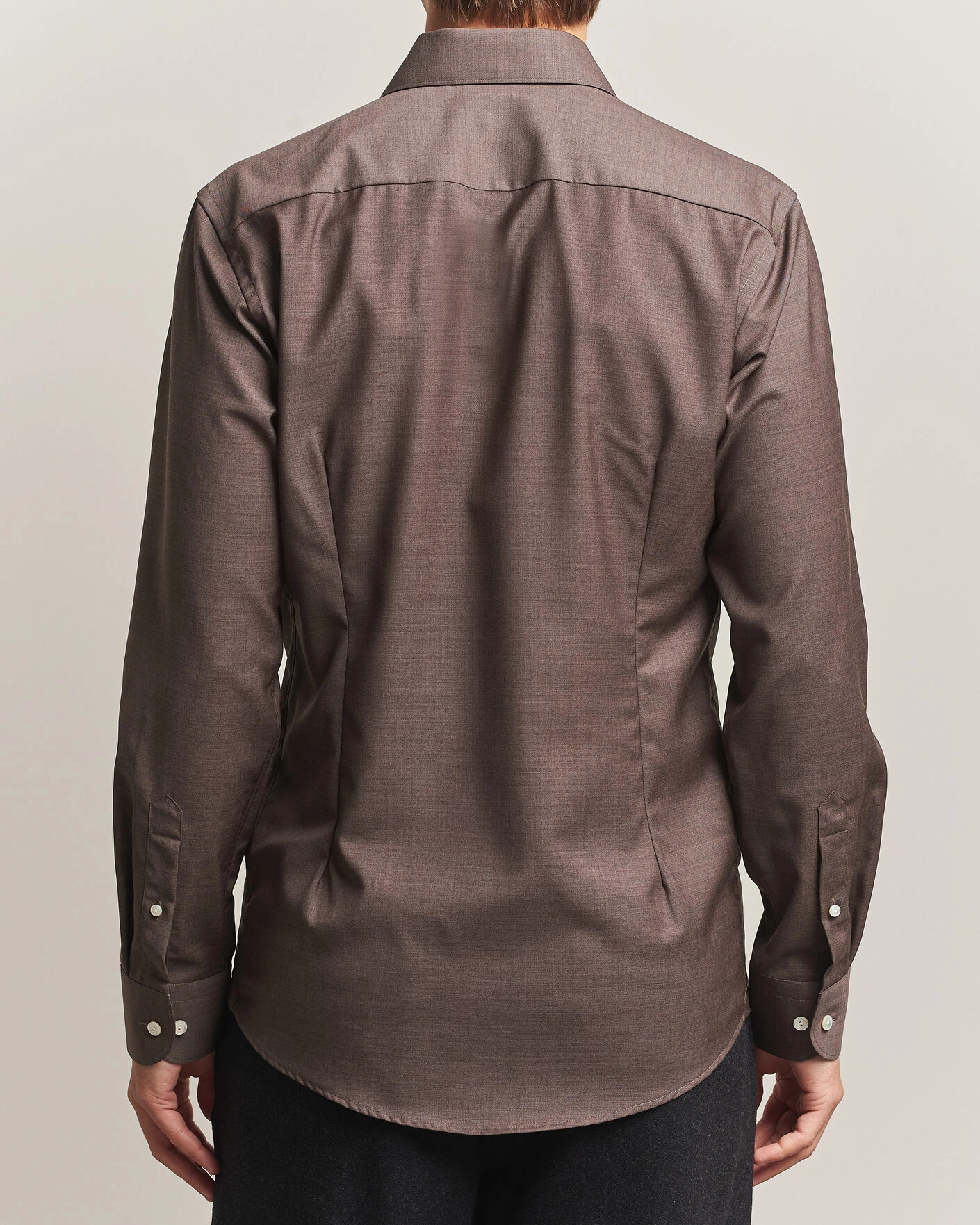 Herr | Skjortor | Eton | Slim Fit Merino Shirt Brown