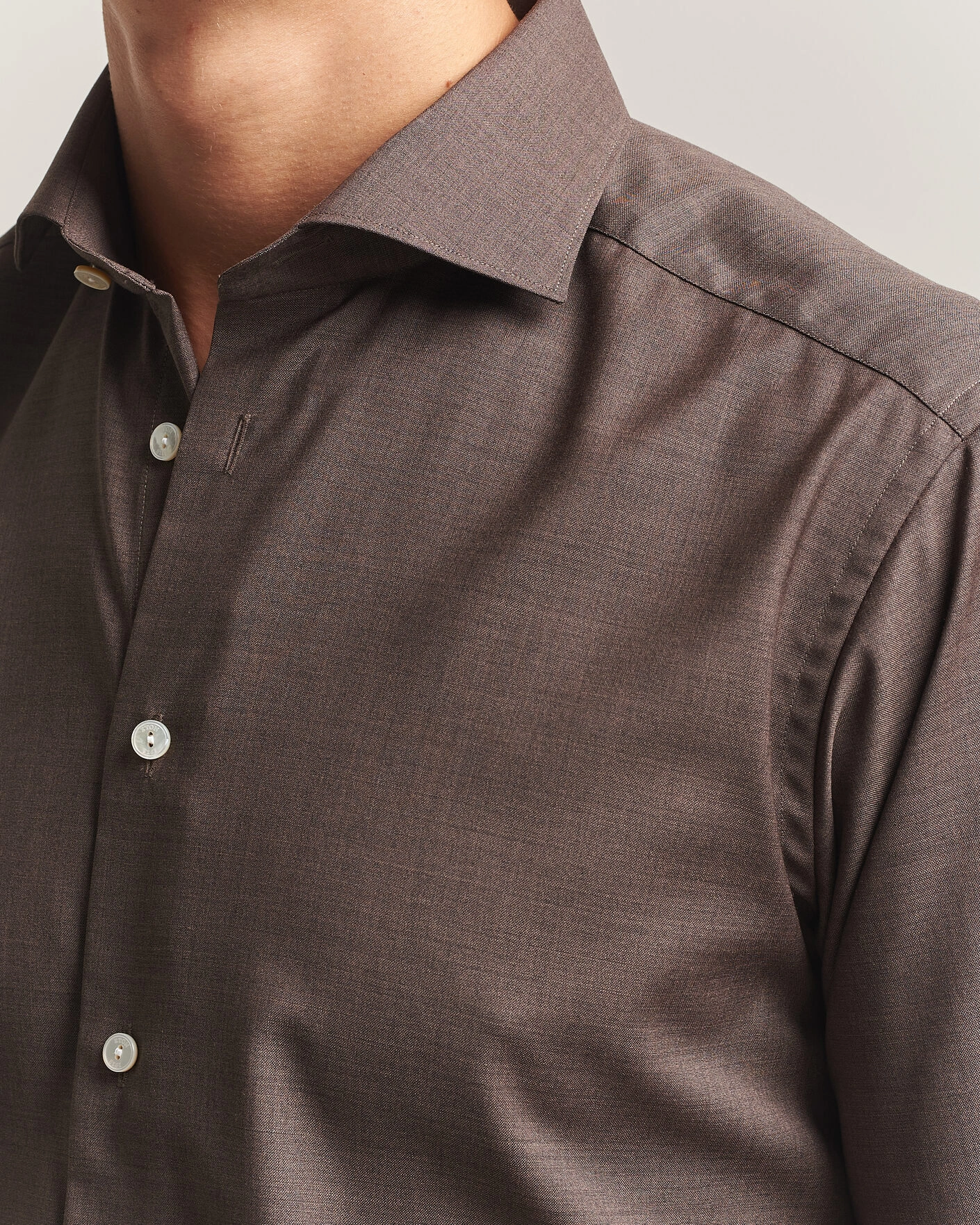 Herr | Skjortor | Eton | Slim Fit Merino Shirt Brown