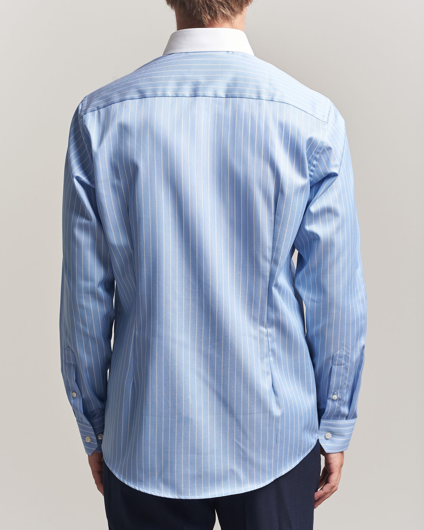 Herr | Skjortor | Eton | Slim Fit Signature Twill Striped Shirt Mid Blue