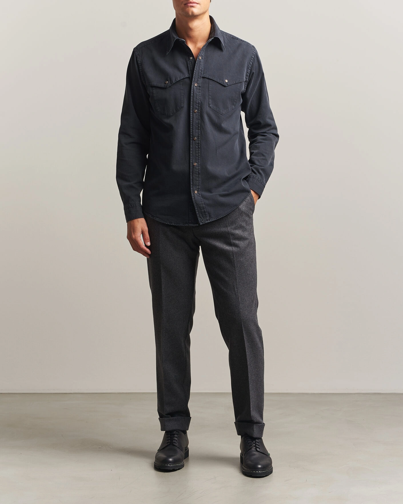 Herr | Skjortor | Eton | Indigo Western Shirt Black