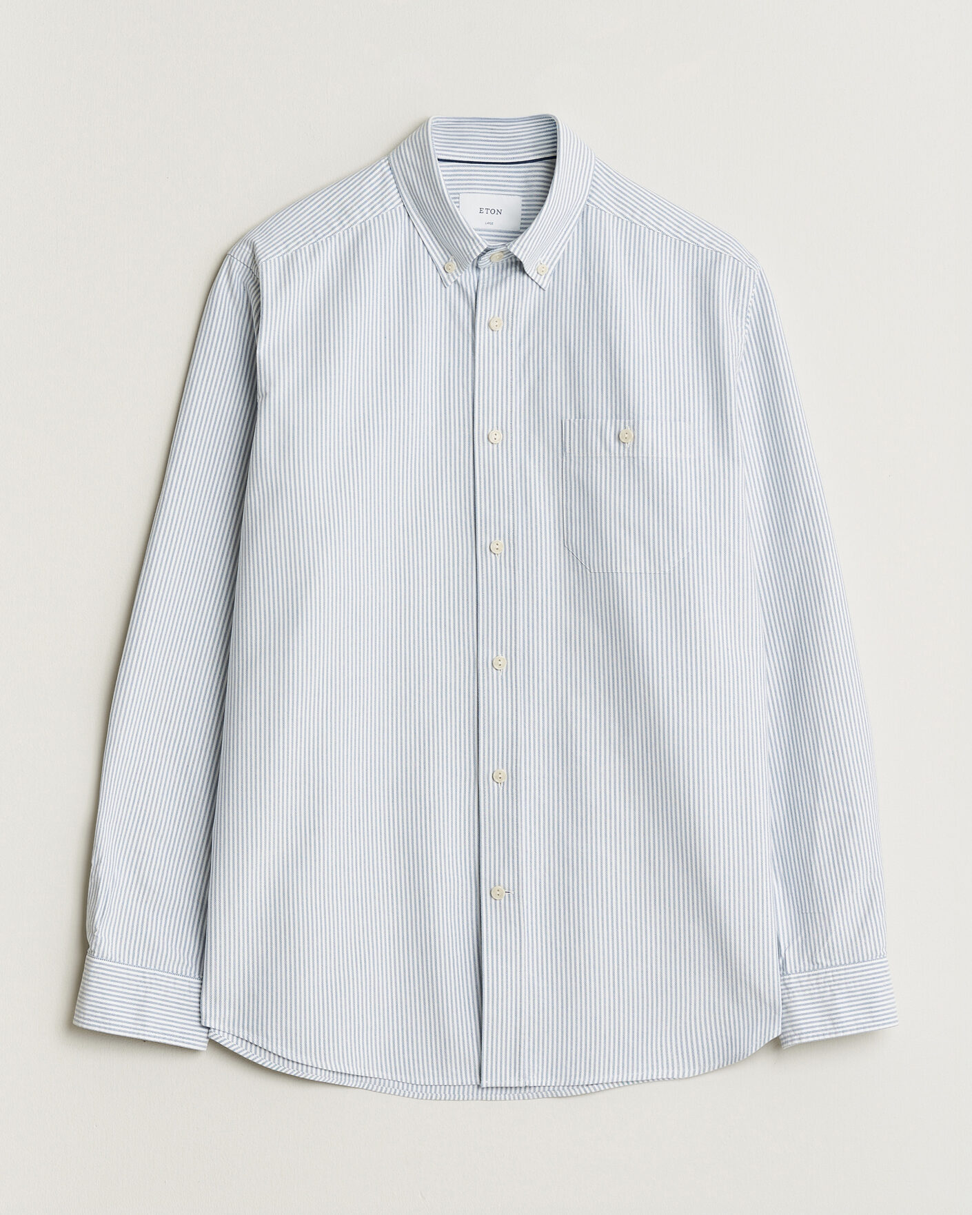 Herr | Skjortor | Eton | Regular Fit Ivy Oxford Striped Shirt Mid Blue