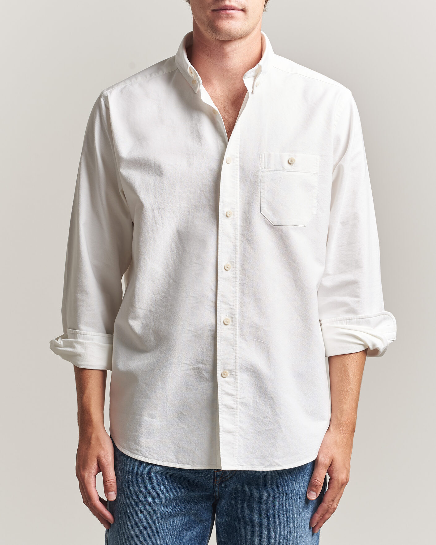 Herr | Skjortor | Eton | Regular Fit Ivy Oxford Shirt White