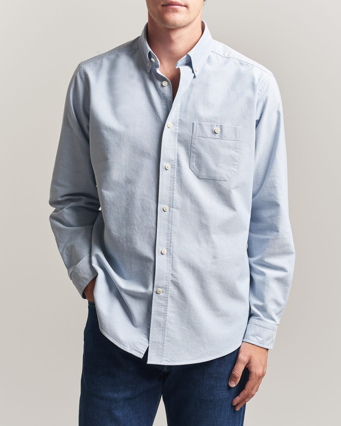 Herr | Skjortor | Eton | Regular Fit Ivy Oxford Shirt Light Blue