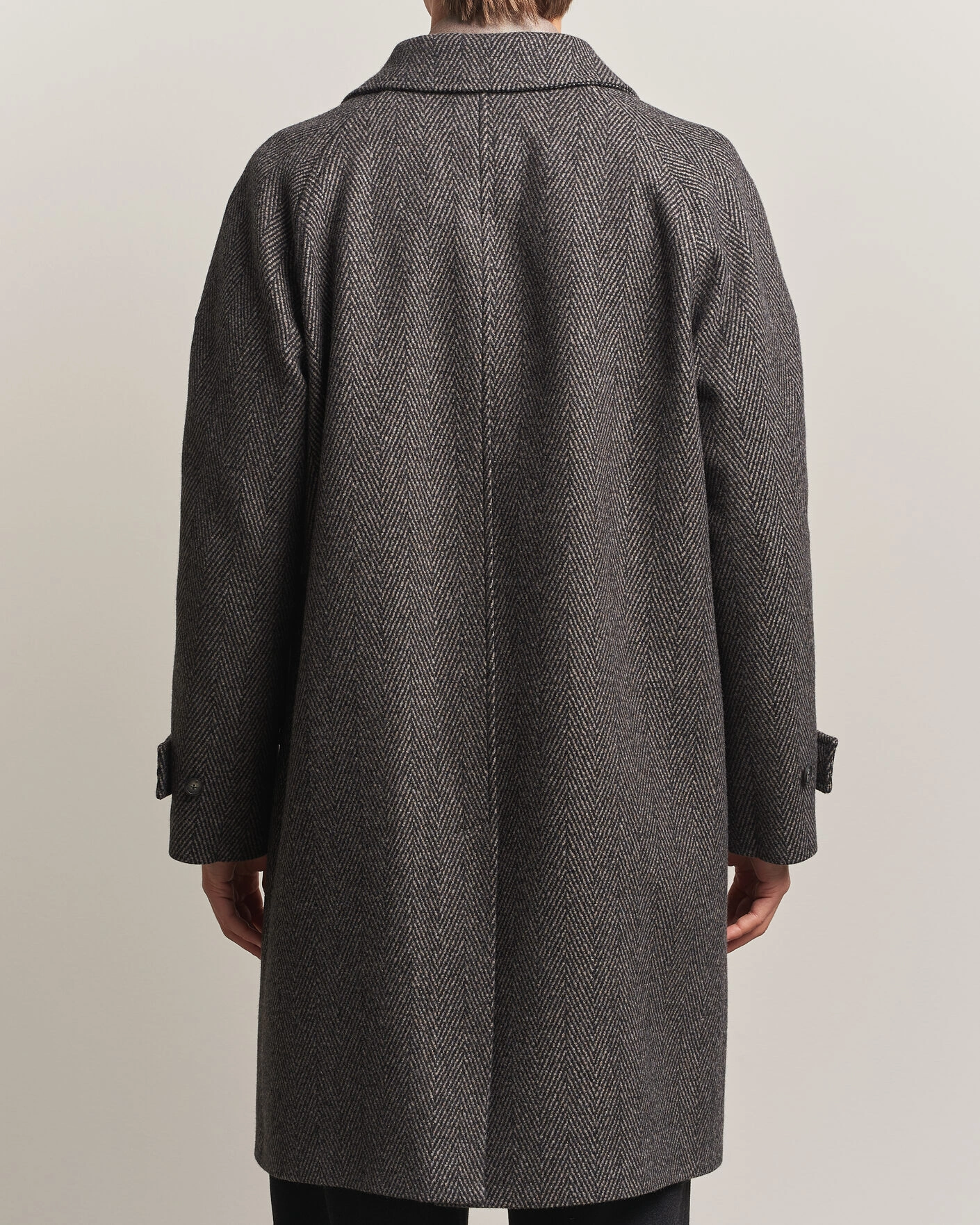 Herr | Jackor | Eton | Wool/Cashmere Herringbone Raglan Coat Dark Brown