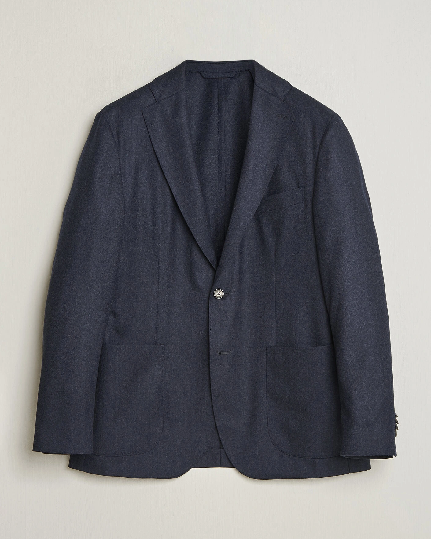 Herr | Kavajer | Eton | Wool Flannel Soft Jacket Navy Blue