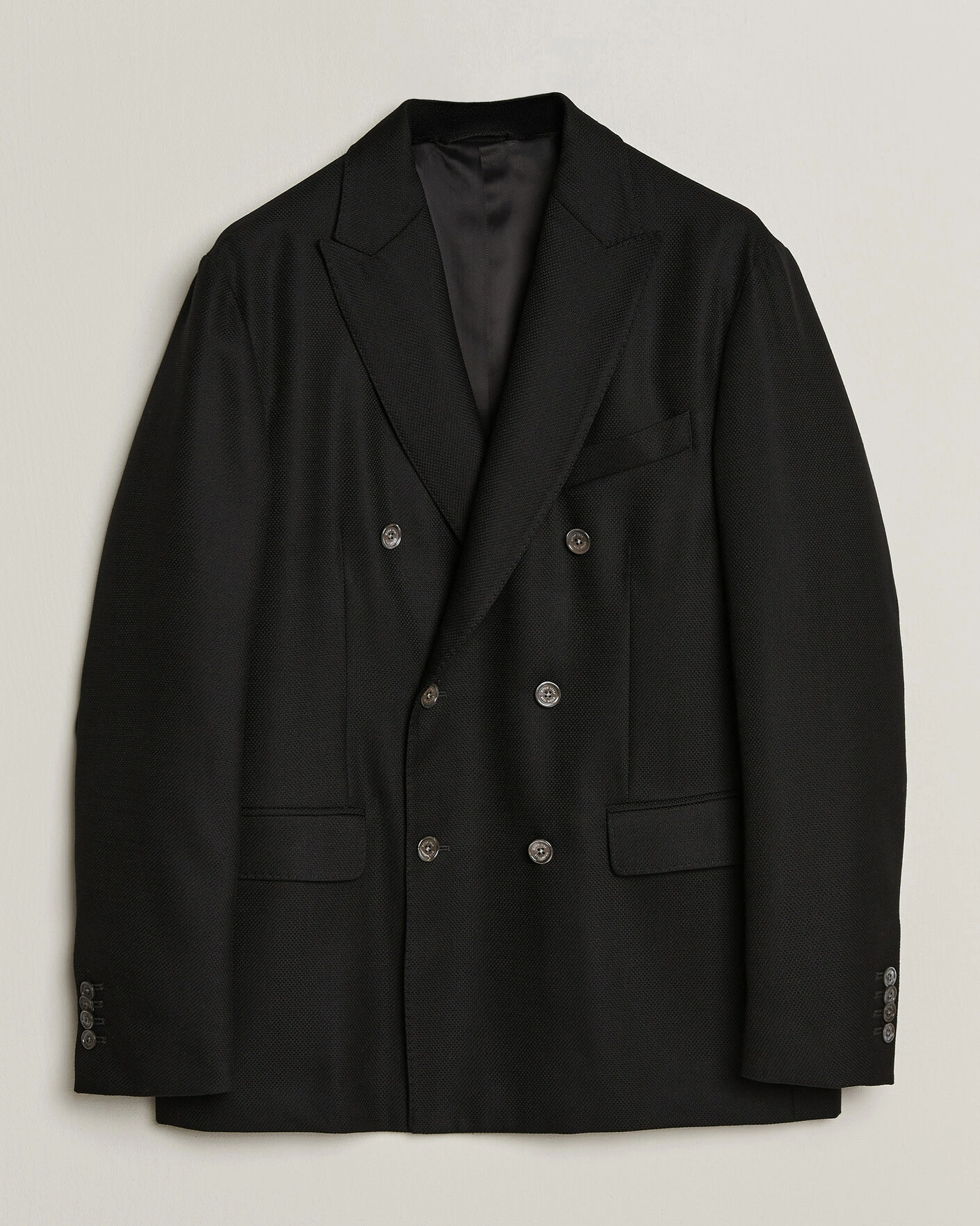 Herr | Kavajer | Eton | Double Breasted Hopsack Soft jacket Black