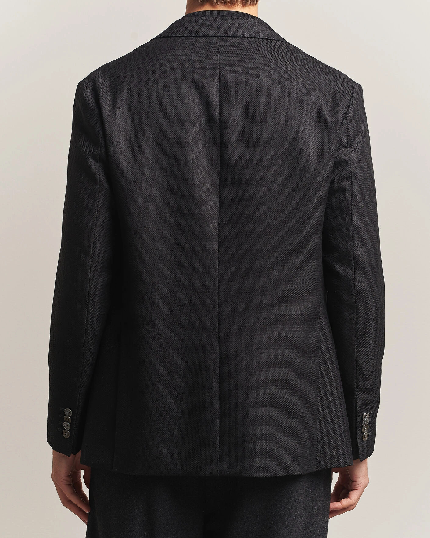 Herr | Kavajer | Eton | Double Breasted Hopsack Soft jacket Black