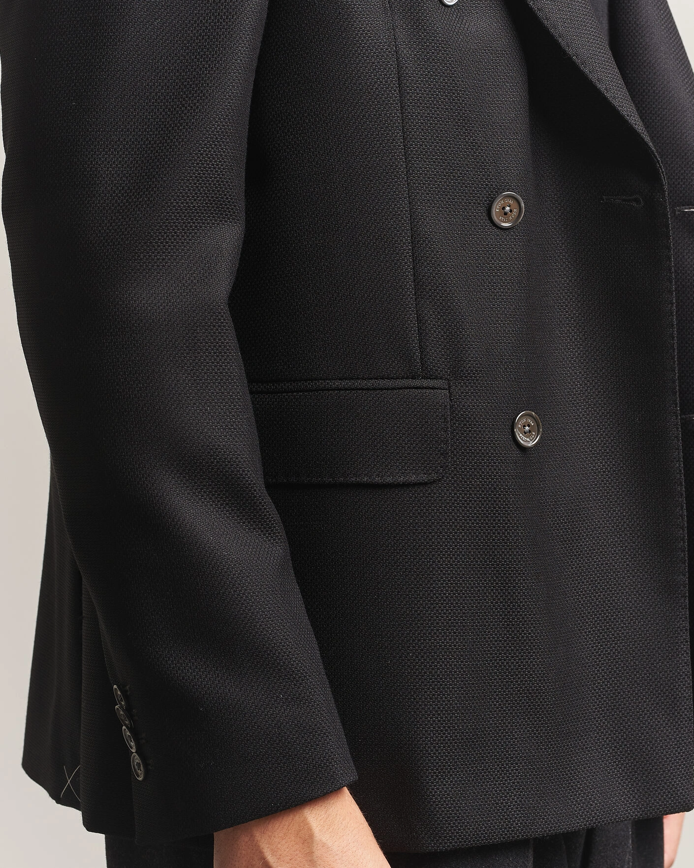 Herr | Kavajer | Eton | Double Breasted Hopsack Soft jacket Black
