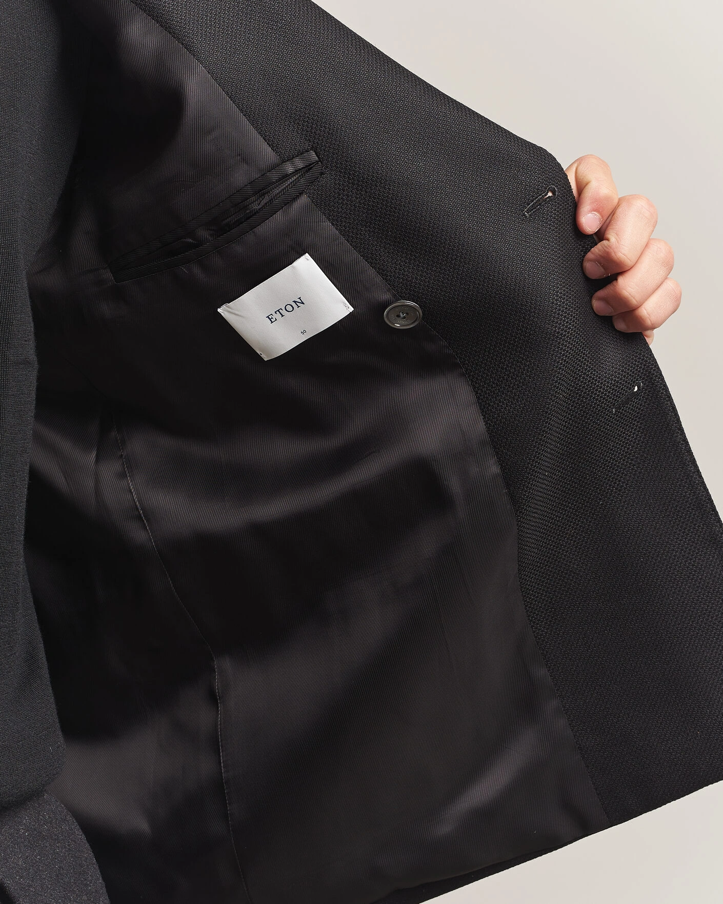 Herr | Kavajer | Eton | Double Breasted Hopsack Soft jacket Black