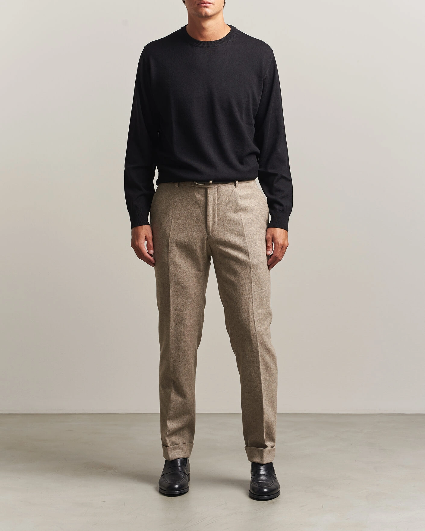 Herr | Tröjor | Eton | Merino Wool Knitted Crew Neck Black