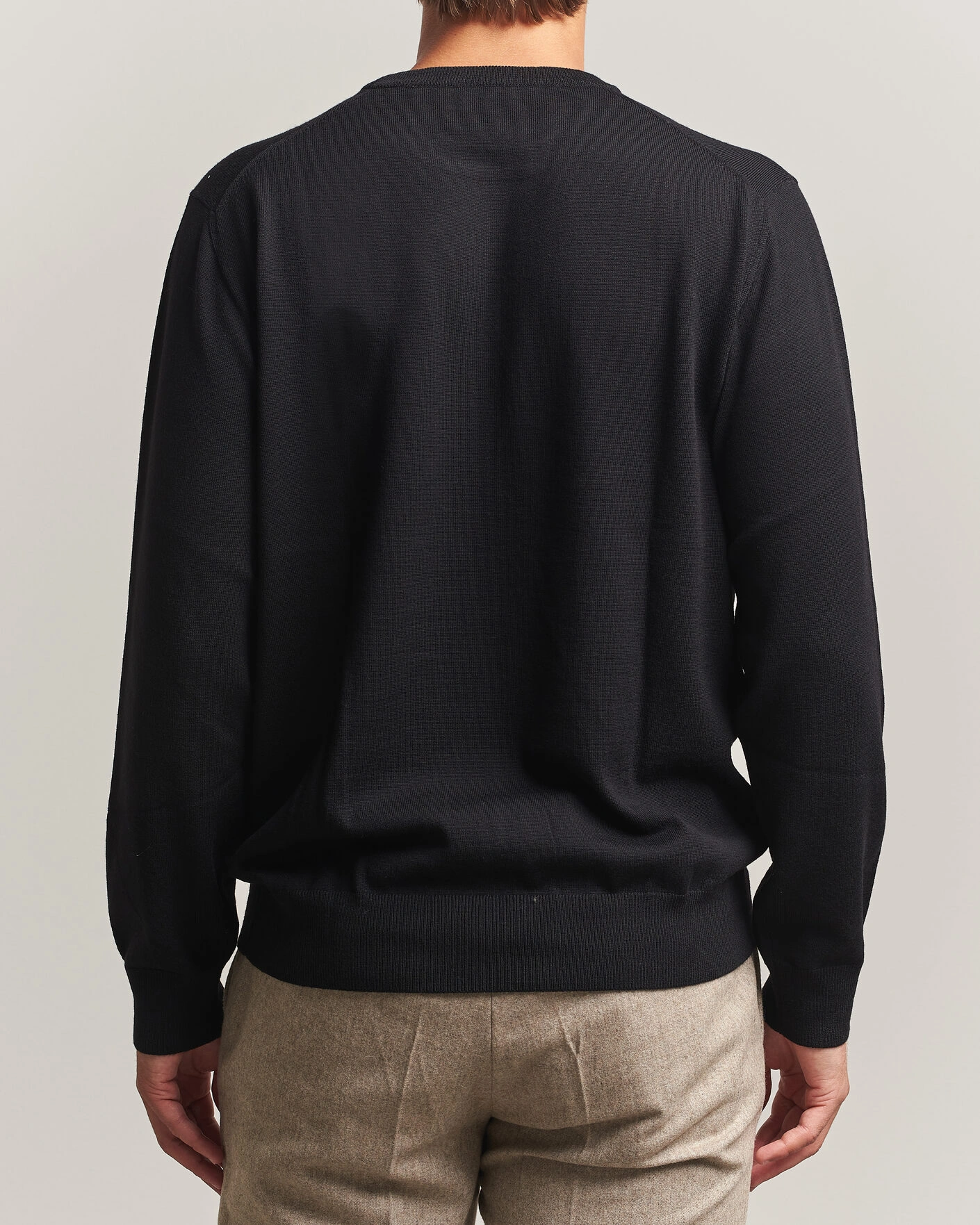 Herr | Tröjor | Eton | Merino Wool Knitted Crew Neck Black