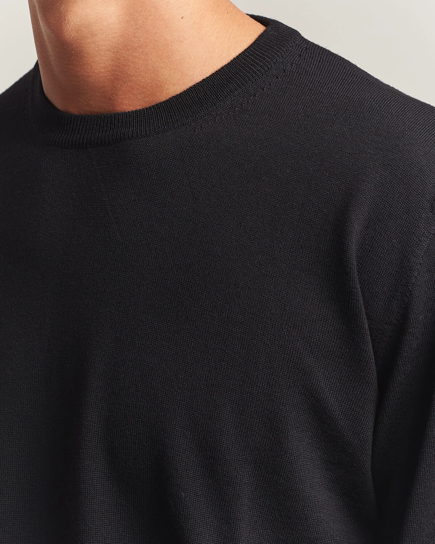 Herr | Tröjor | Eton | Merino Wool Knitted Crew Neck Black