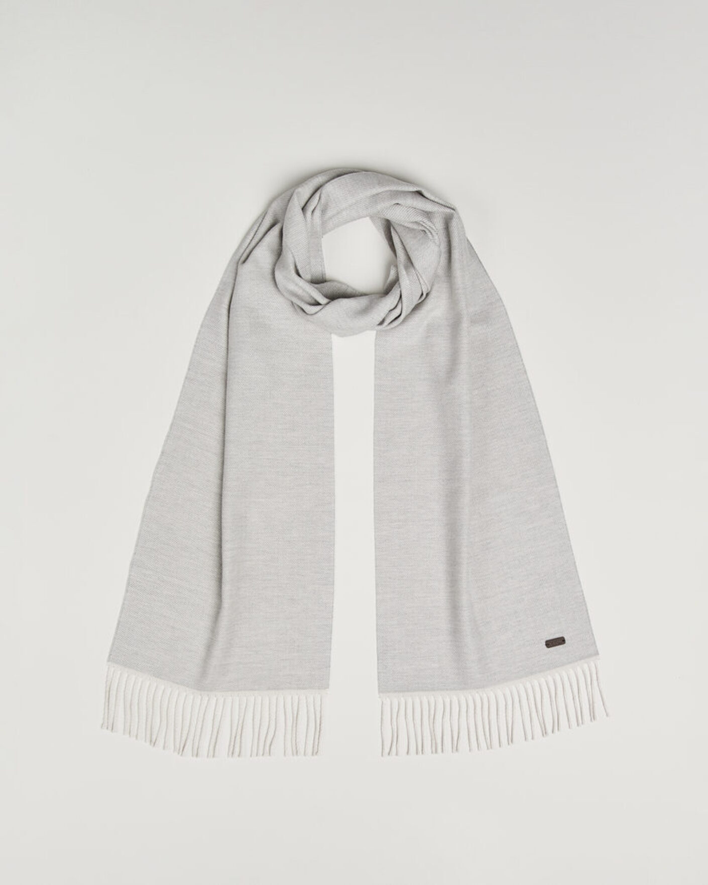 Herr | Halsdukar | Eton | Twill Merino Wool Scarf Light Grey