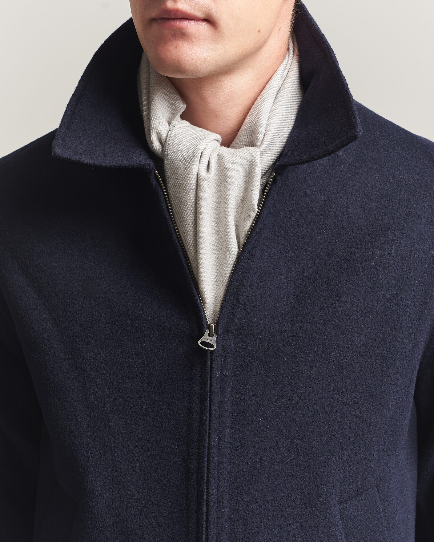 Herr | Halsdukar | Eton | Twill Merino Wool Scarf Light Grey