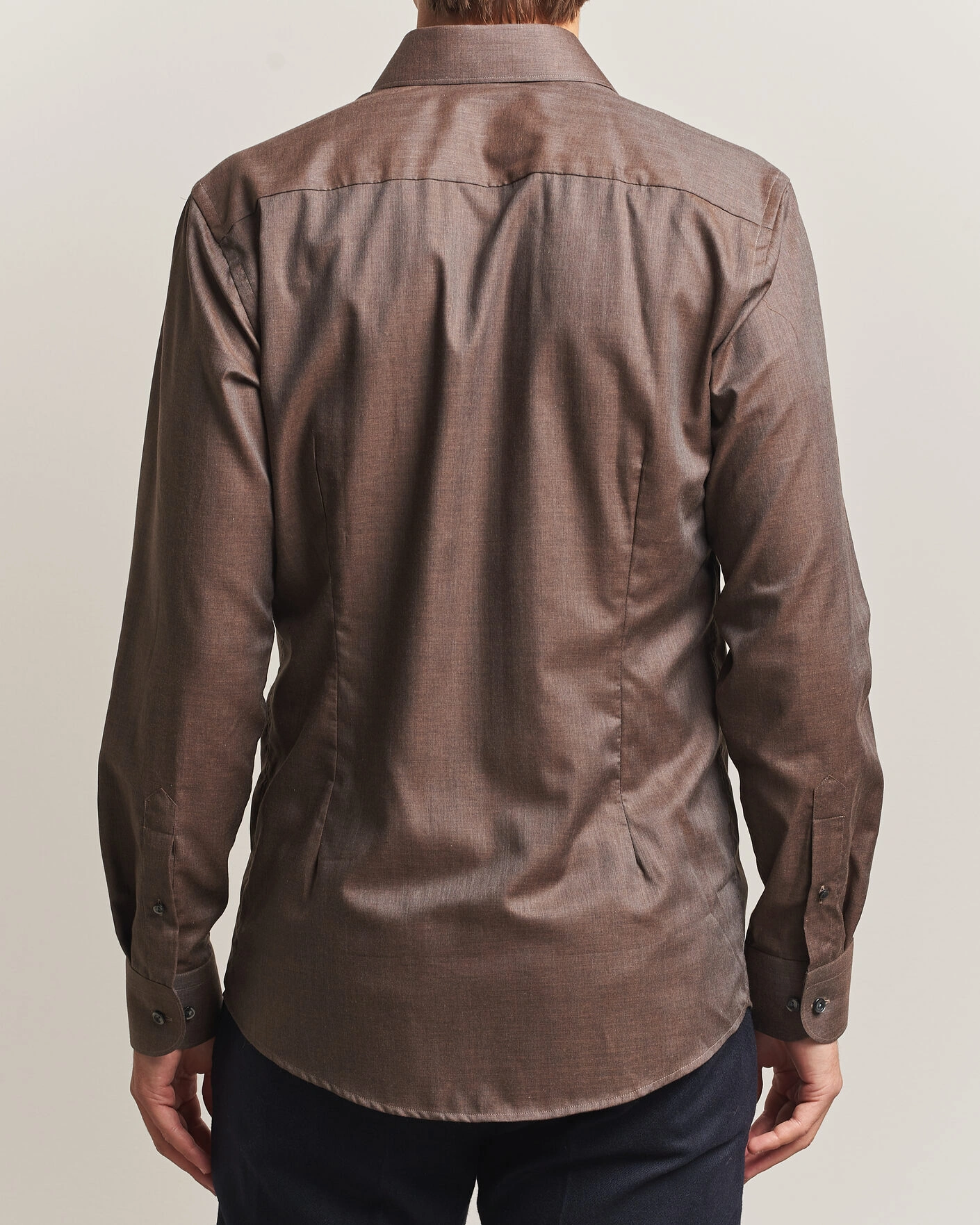Herr | Skjortor | Eton | Slim Fit Signature Flannel Shirt Brown