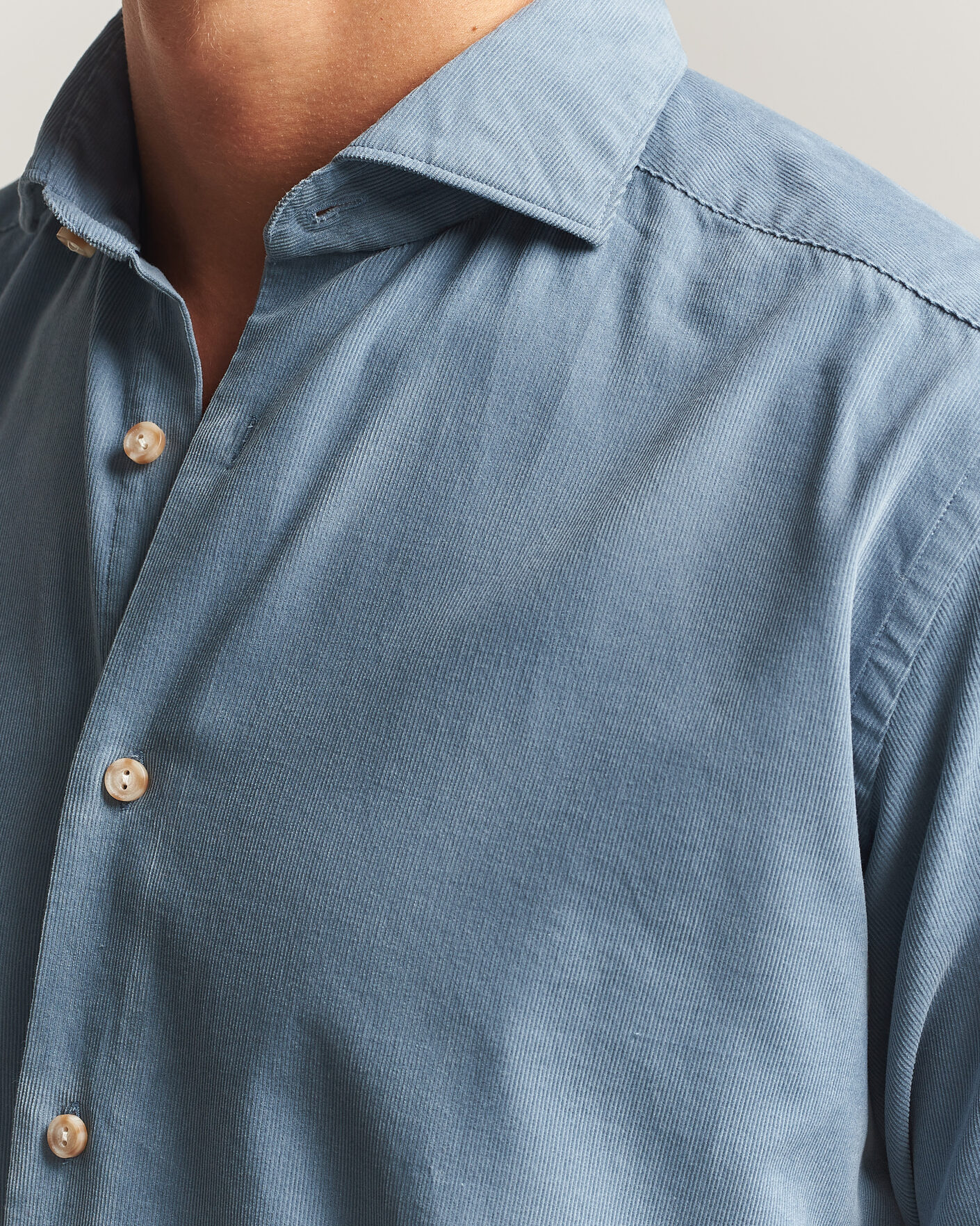 Herr | Skjortor | Eton | Casual Fit Corduroy Shirt Blue