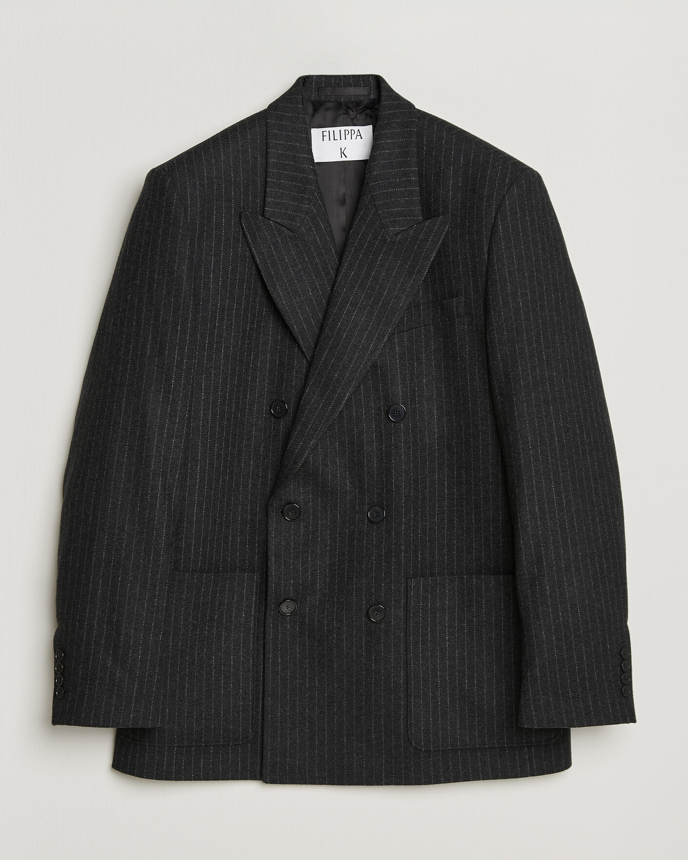 Herr | Kavajer | Filippa K | Michael Wool Flannel Pinstriped Blazer Anthracite