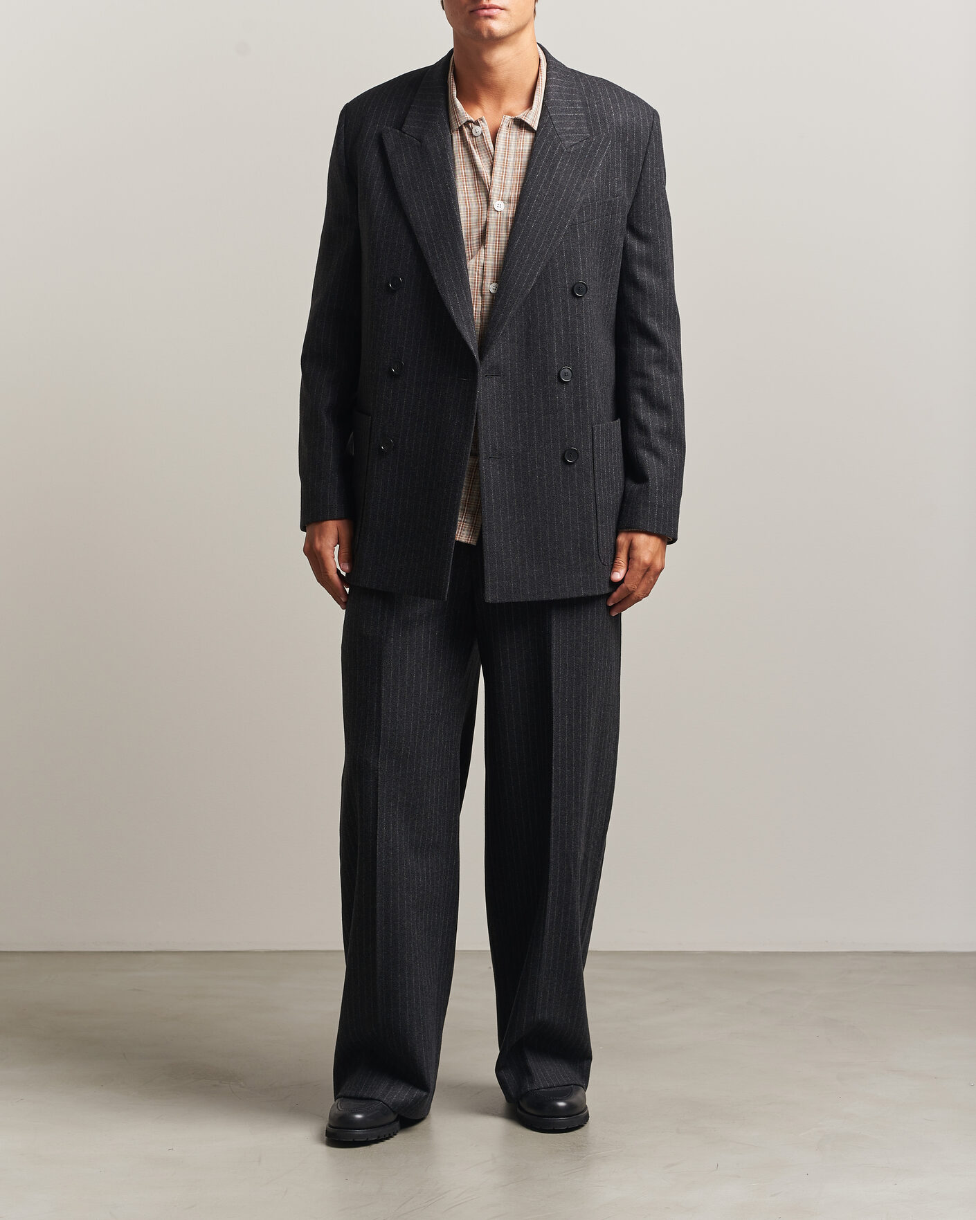 Herr | Kavajer | Filippa K | Michael Wool Flannel Pinstriped Blazer Anthracite