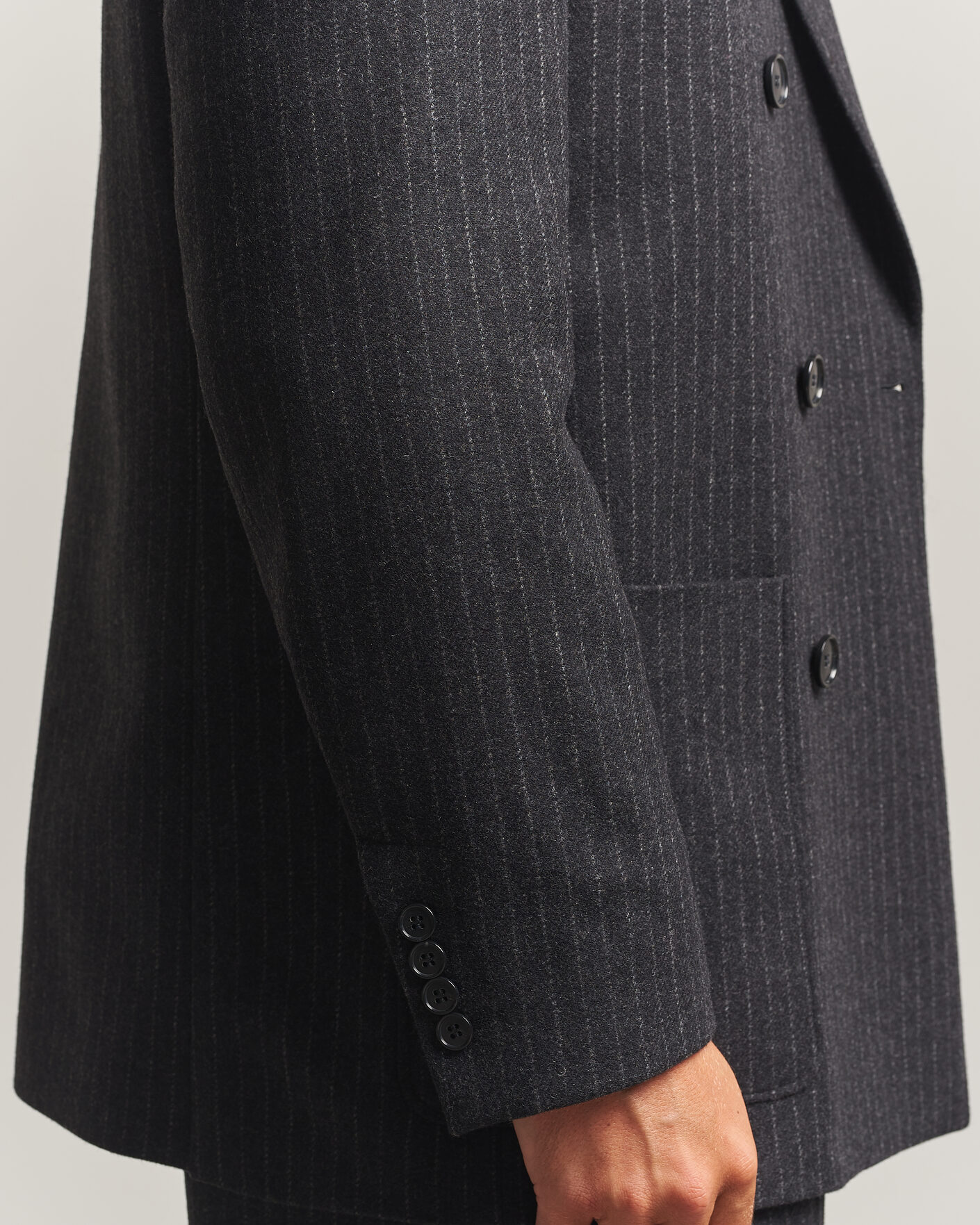 Herr | Kavajer | Filippa K | Michael Wool Flannel Pinstriped Blazer Anthracite